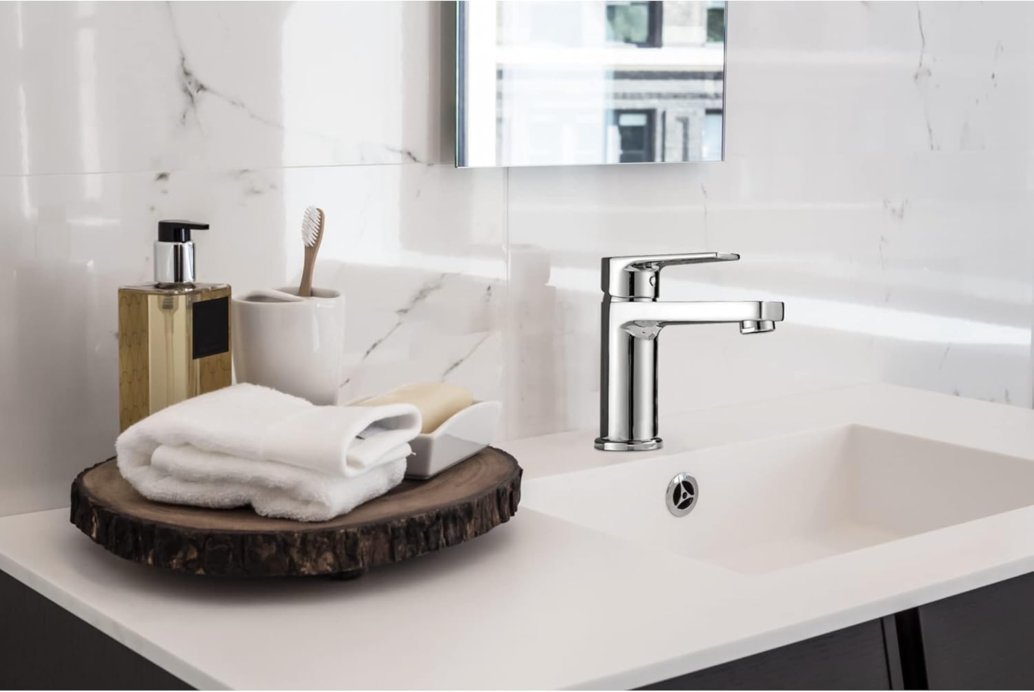 Thumbnail 1 de GRICOL Rubinetto Bagno Lavabo Monocomando in Ottone Cromato – Miscelatore fredda e calda