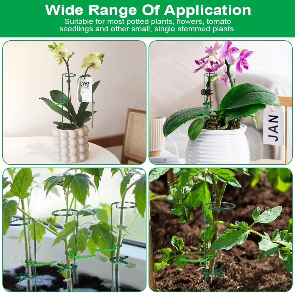 Thumbnail 6 de Adiwo 6PCS 60cm garden single stem support stakes with extension poles, plant clips and flexible cable ties