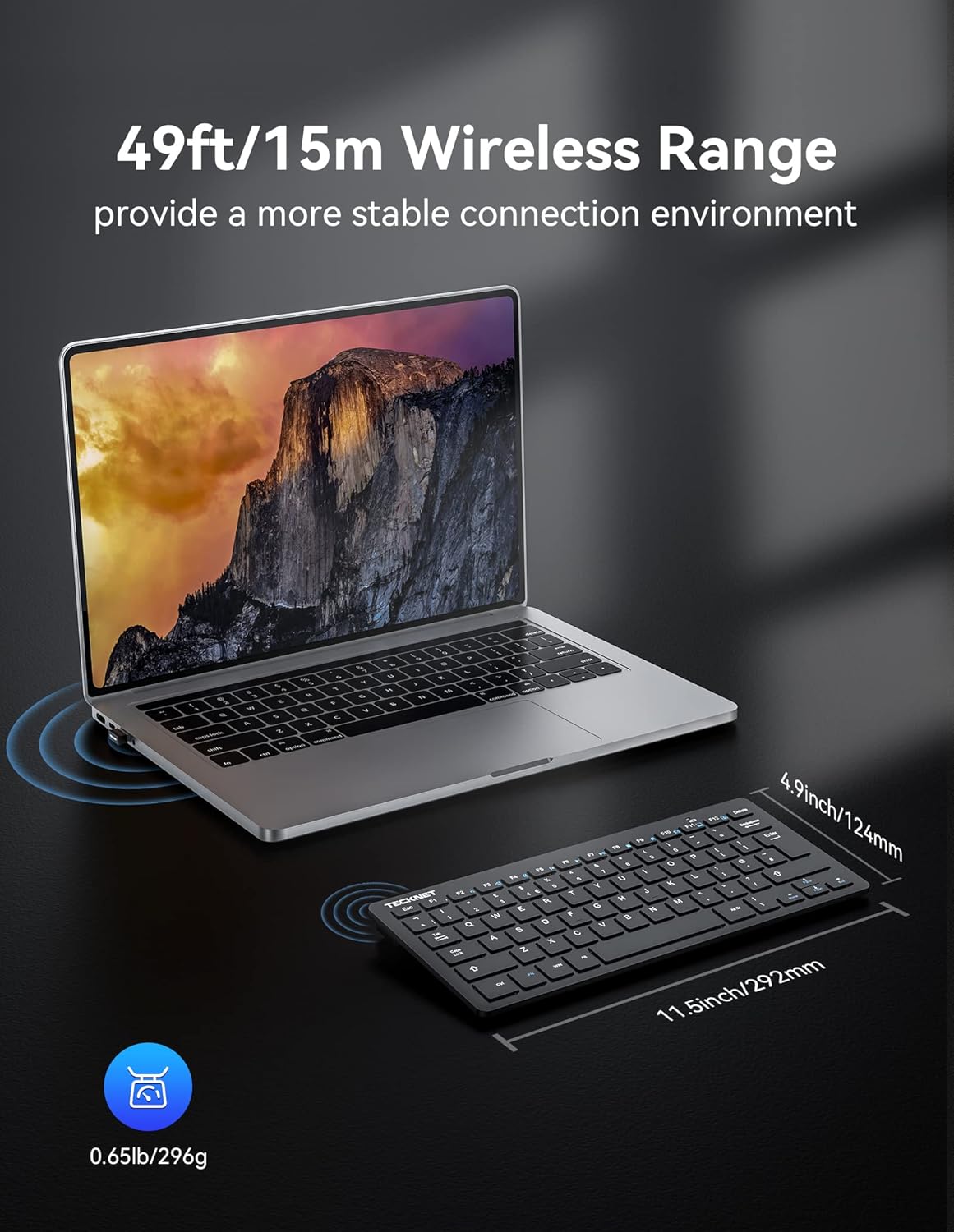 Thumbnail 2 de TECKNET 2.4G Wireless Keyboard 12-month battery ⌨️