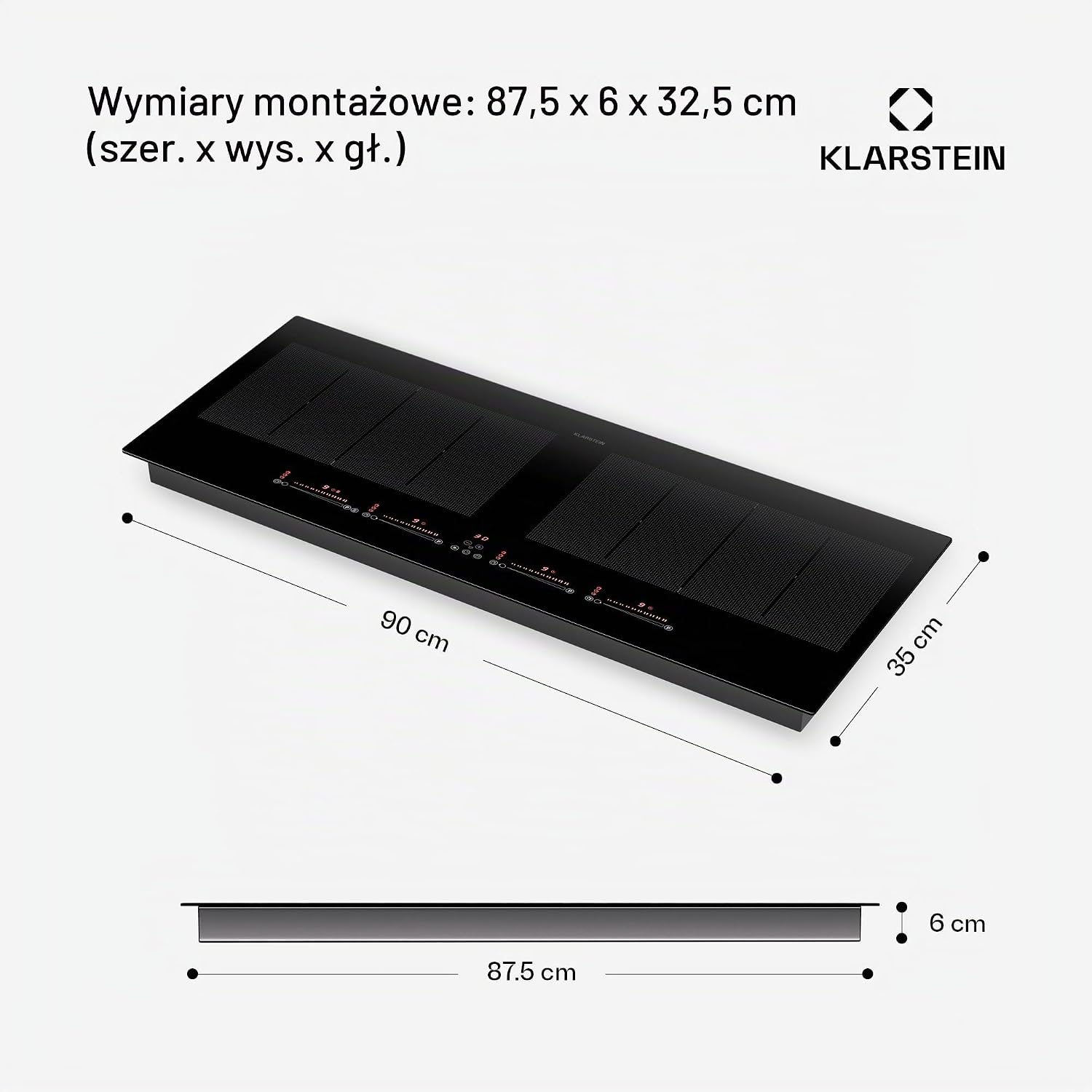 Thumbnail 6 de Klarstein – płyta indukcyjna 90 cm, 4 pola, 7200 W, sterowanie dotykowe