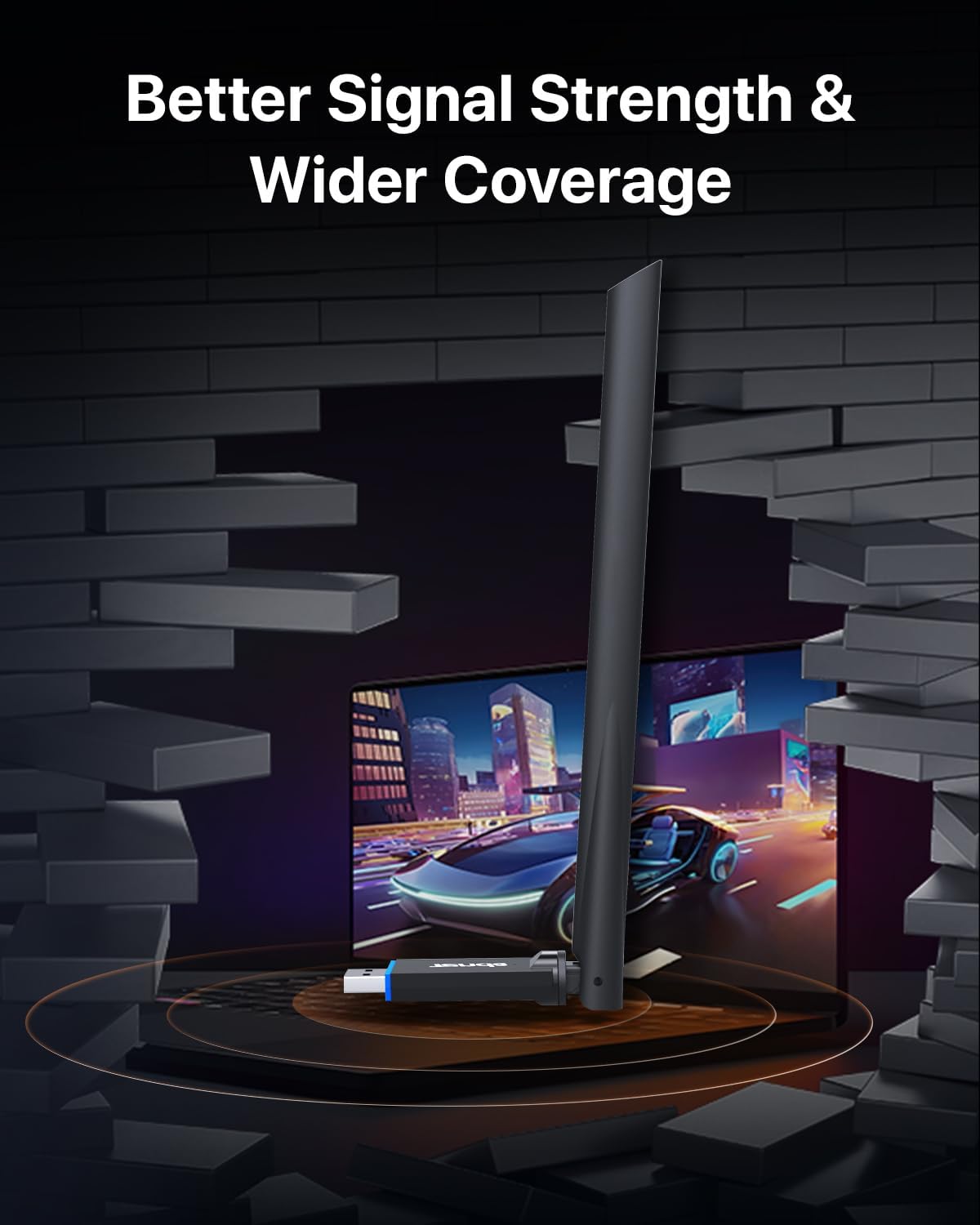 Thumbnail 3 de Tenda AX900 WiFi 6 Dual-Band USB Adapter (U11Pro) with 6dBi Antenna for Windows