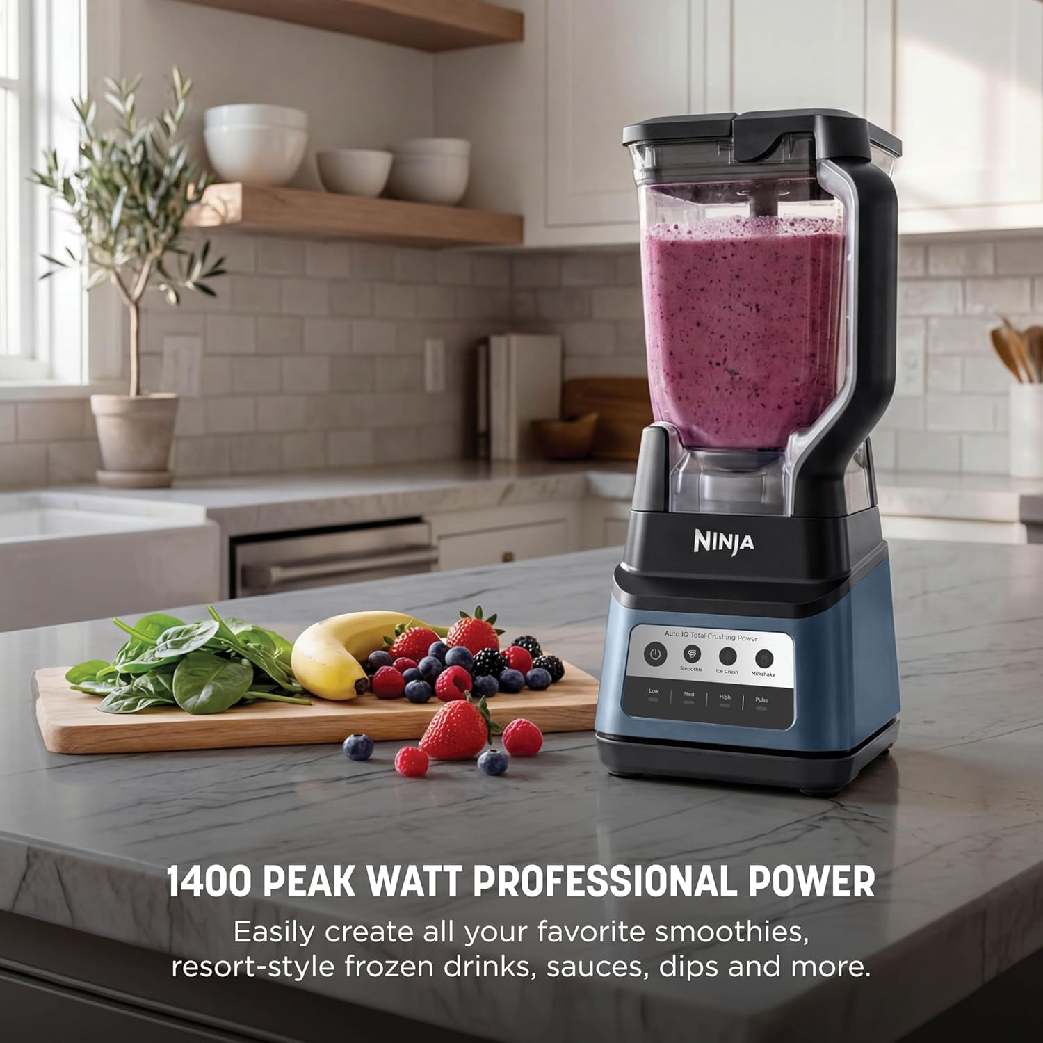 Detalle 2 de Ninja Professional Plus Blender Premier BN701BLBRN: Powerful 1400W, 72oz Pitcher for Smoothies, Frozen Drinks, and Ice Cream