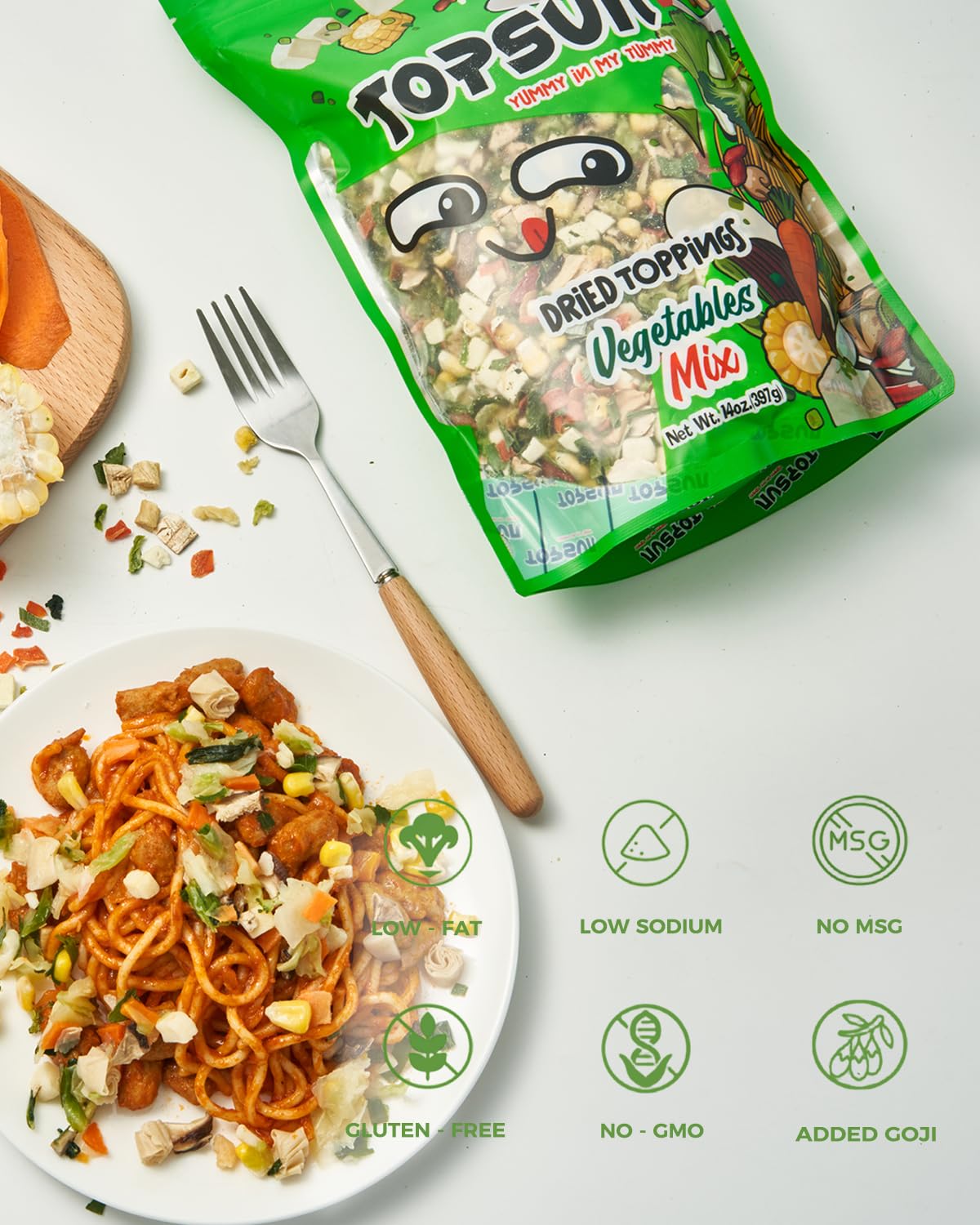 Detalle 1 de Vegan Dried Ramen Toppings, 14 oz 12-Veggie Mushroom & Goji Mix