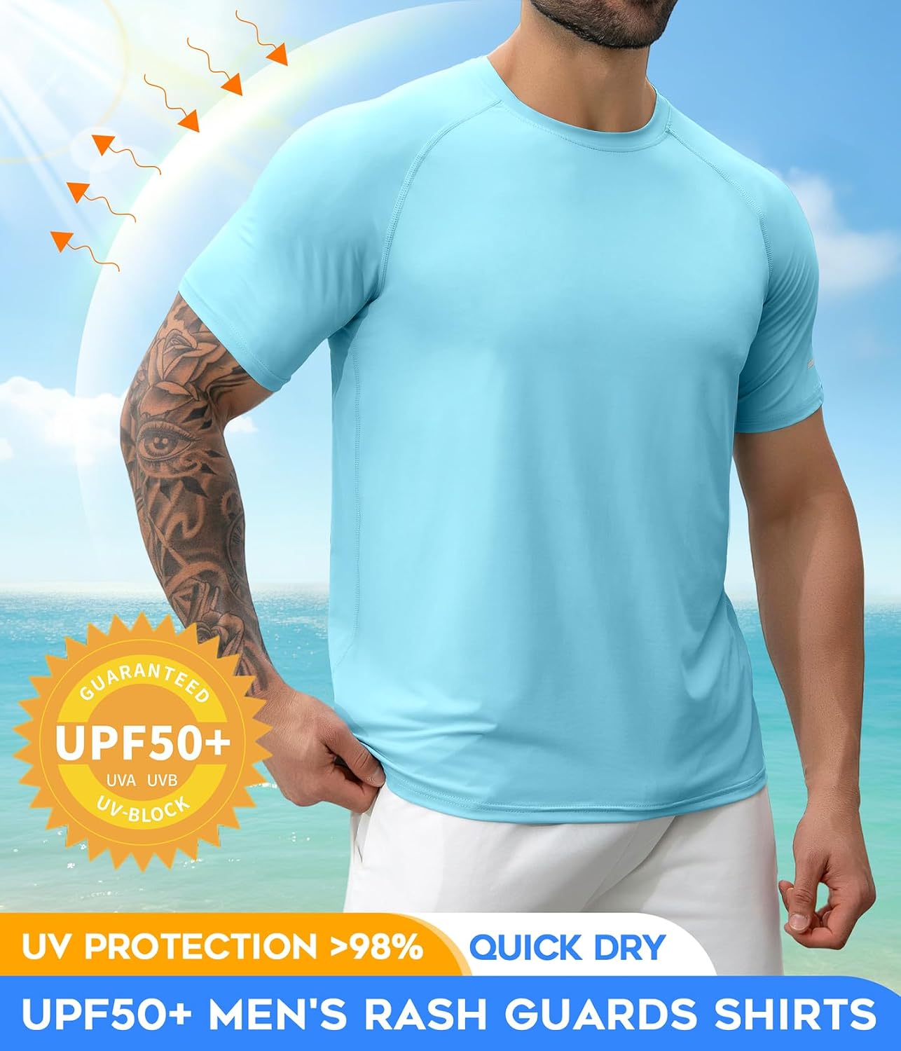 Thumbnail 2 de Boyzn 1–3 Pack Men's Rash Vest with UPF 50+ Sun Protection