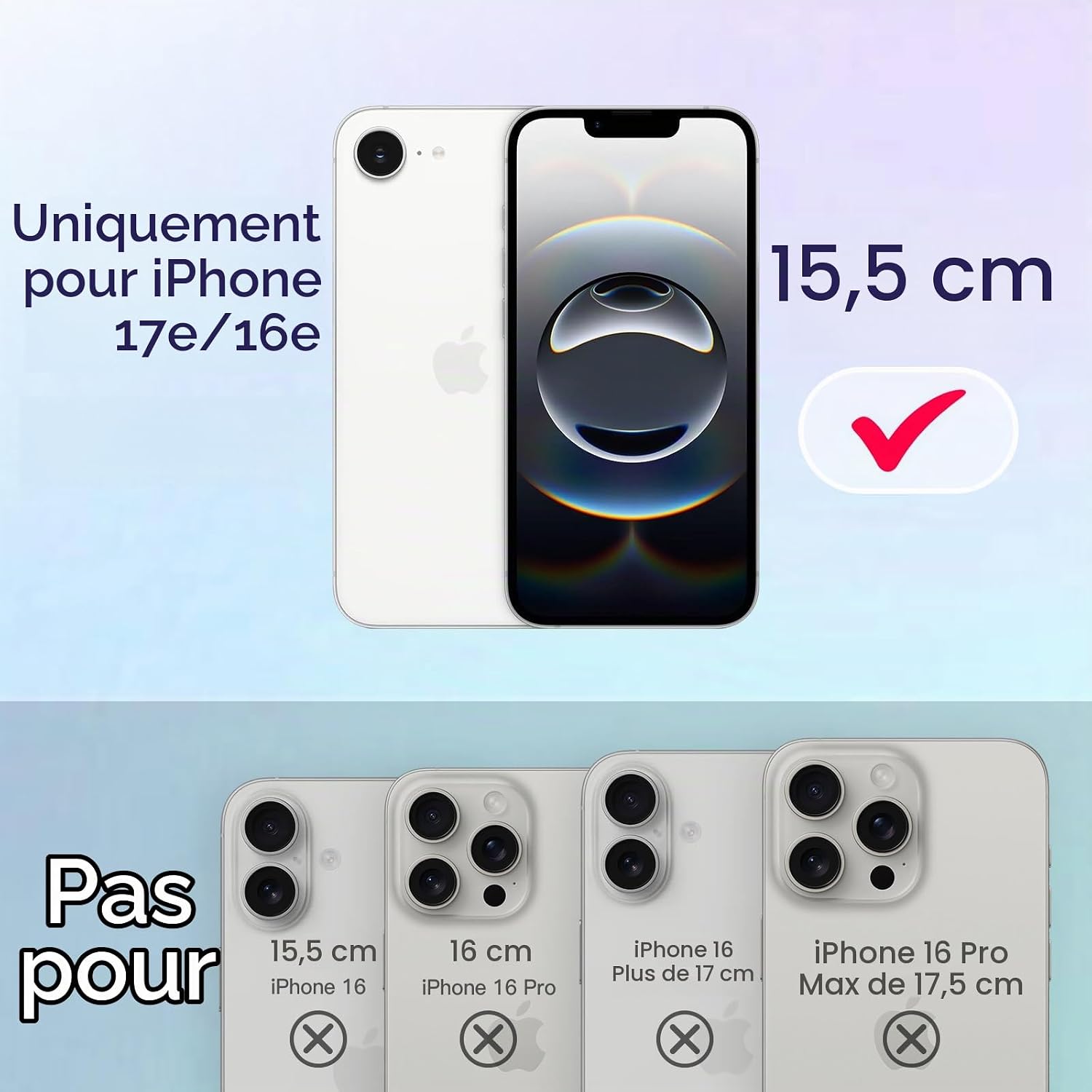 Detalle 2 de JETech magnetische beschermhoes voor iPhone 17e/16e, transparant en MagSafe-compatibel