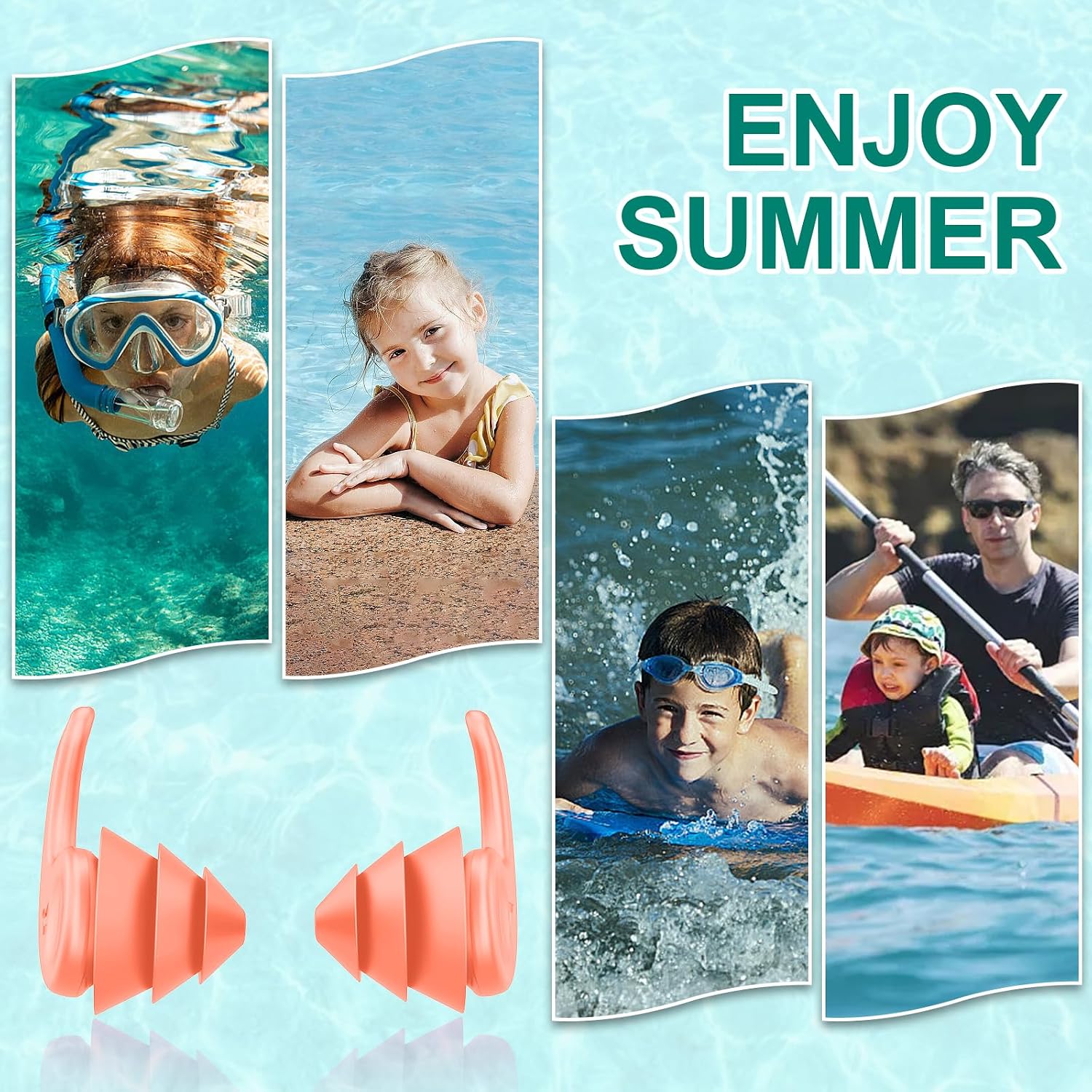 Thumbnail 5 de Kids Swimming Ear Plugs (3 Pairs) – Reusable Silicone Ear Protection for 4–12 Years