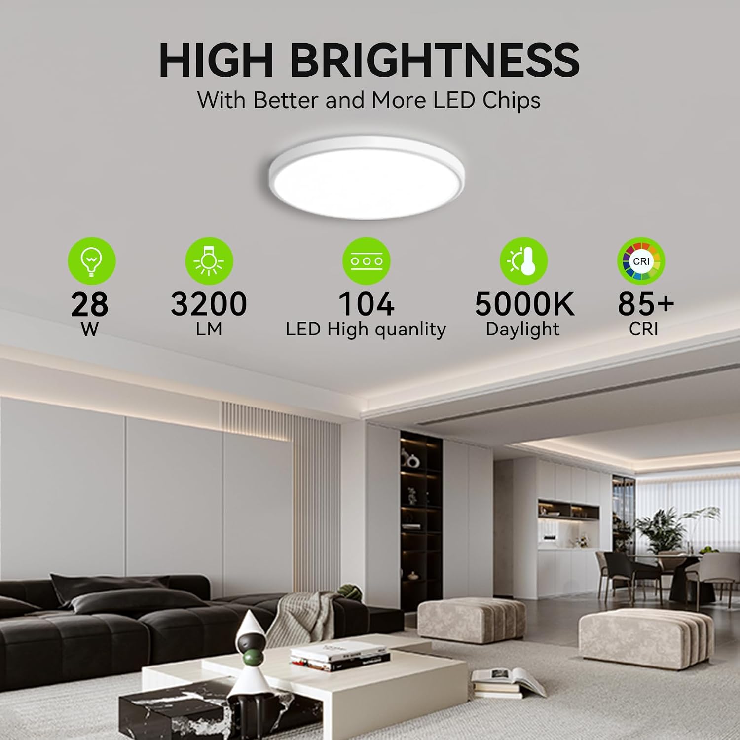 Detalle 2 de MODERN plafonniers LED encastrables super fins 28W 3200-Lumen Ceiling Light, 6-Pack