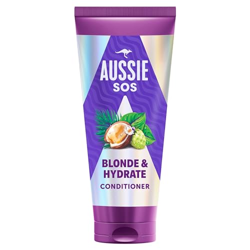 Detalle de Aussie SOS Blonde & Hydrate Acondicionador 350 ml para cabello rubio y canoso
