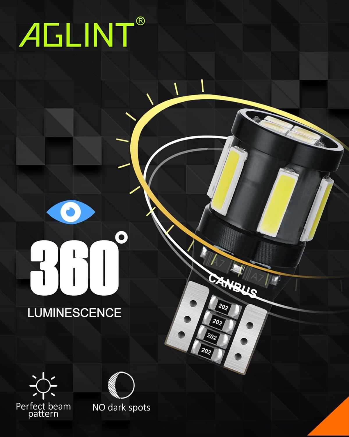 Thumbnail 6 de AGLINT 194 LED Bulbs CANBUS Error Free T10 (W5W/168/2825) 6500K White – 4 Pack