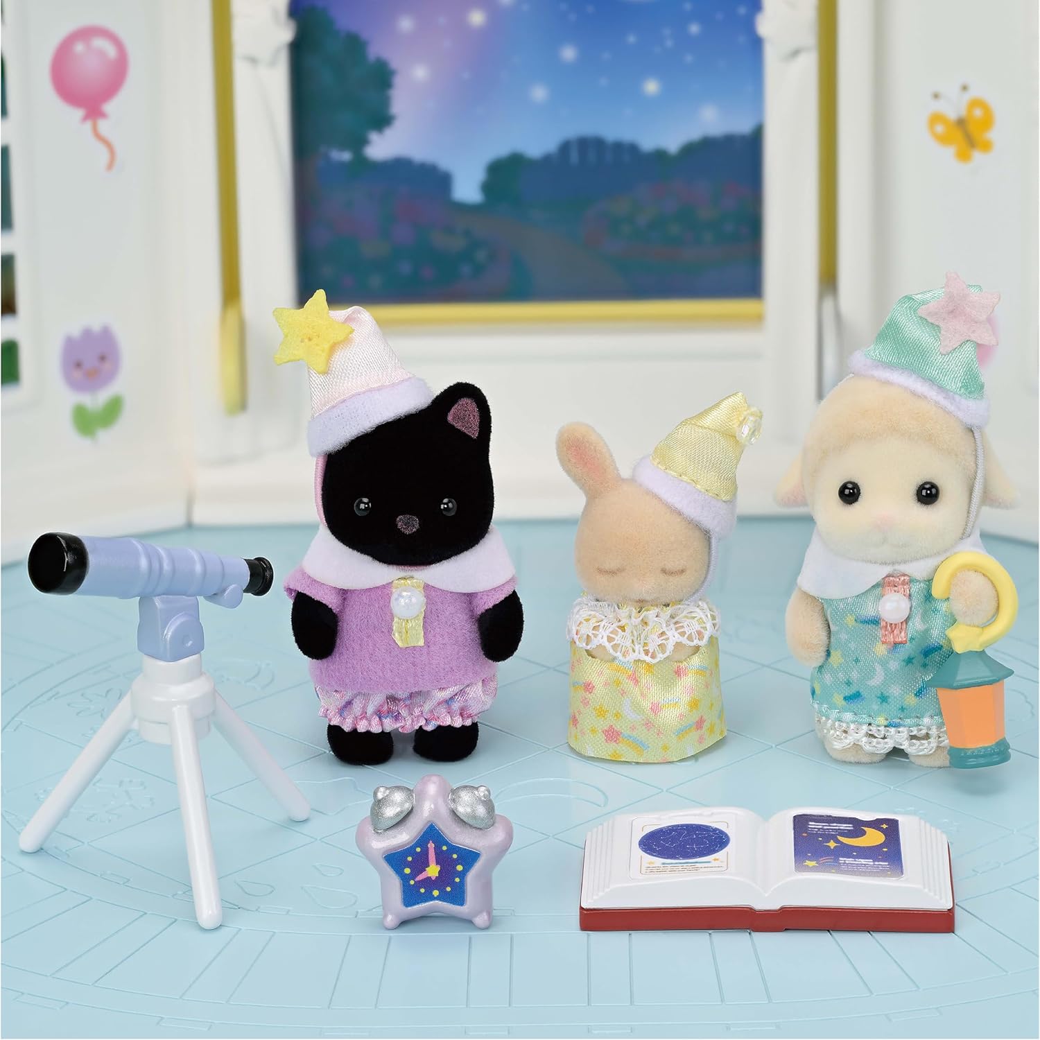 Detalle de Sylvanian Families 5750 Amici dell’Asilo – Trio Pigiama Party