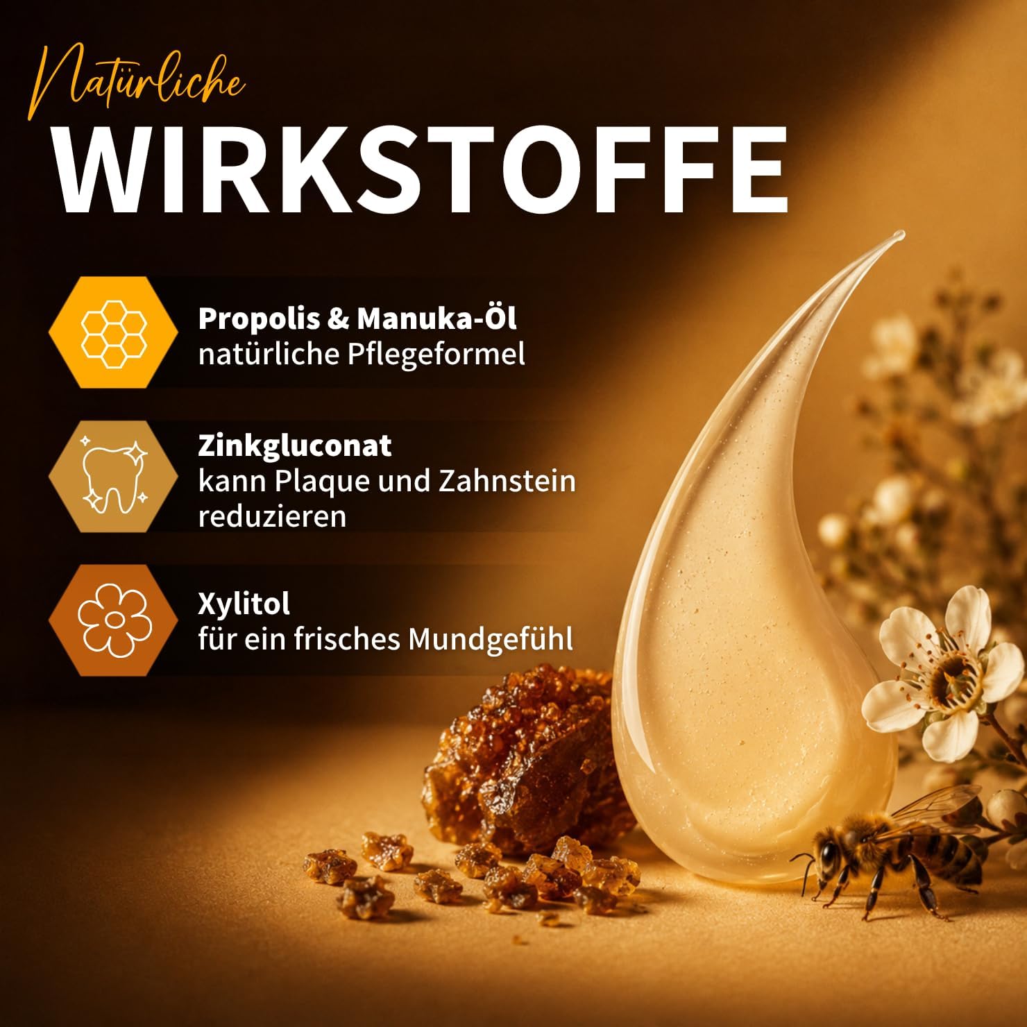 Detalle de bedrop Pronuka fluoridfreie Zahnpasta mit Propolis & Manuka-Öl (Zitrone-Minze, 75 ml)