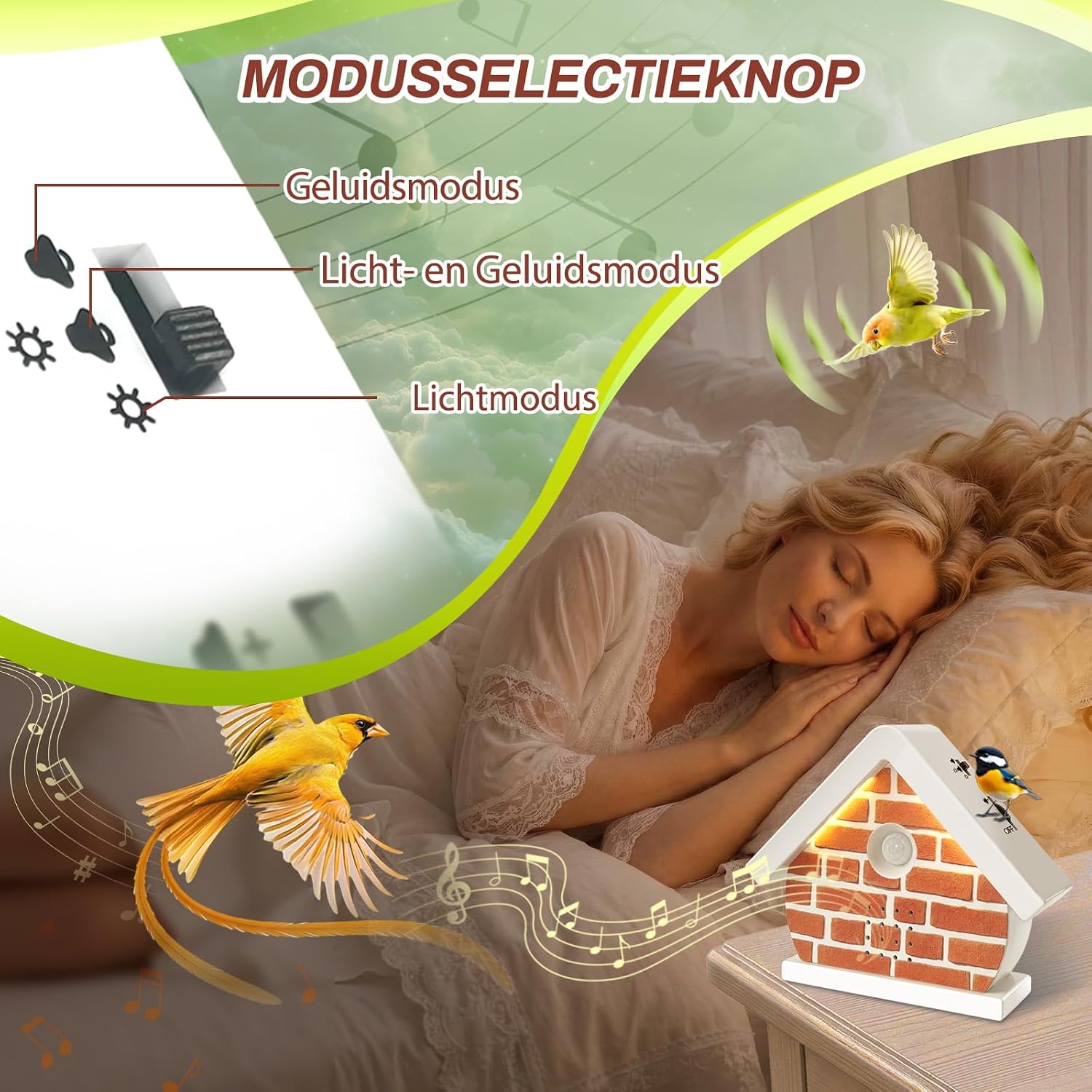Thumbnail 3 de Rodukee T-0009 vogelgeluidenbox met bewegingssensor, licht en timer