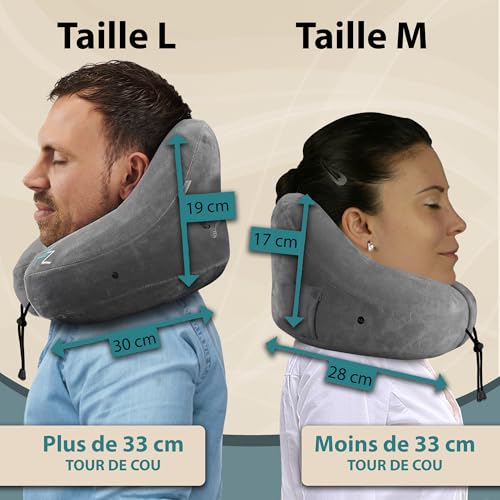 Detalle 2 de FLOWZOOM AIR coussin de voyage gonflable à capuche, taille L, forme en H