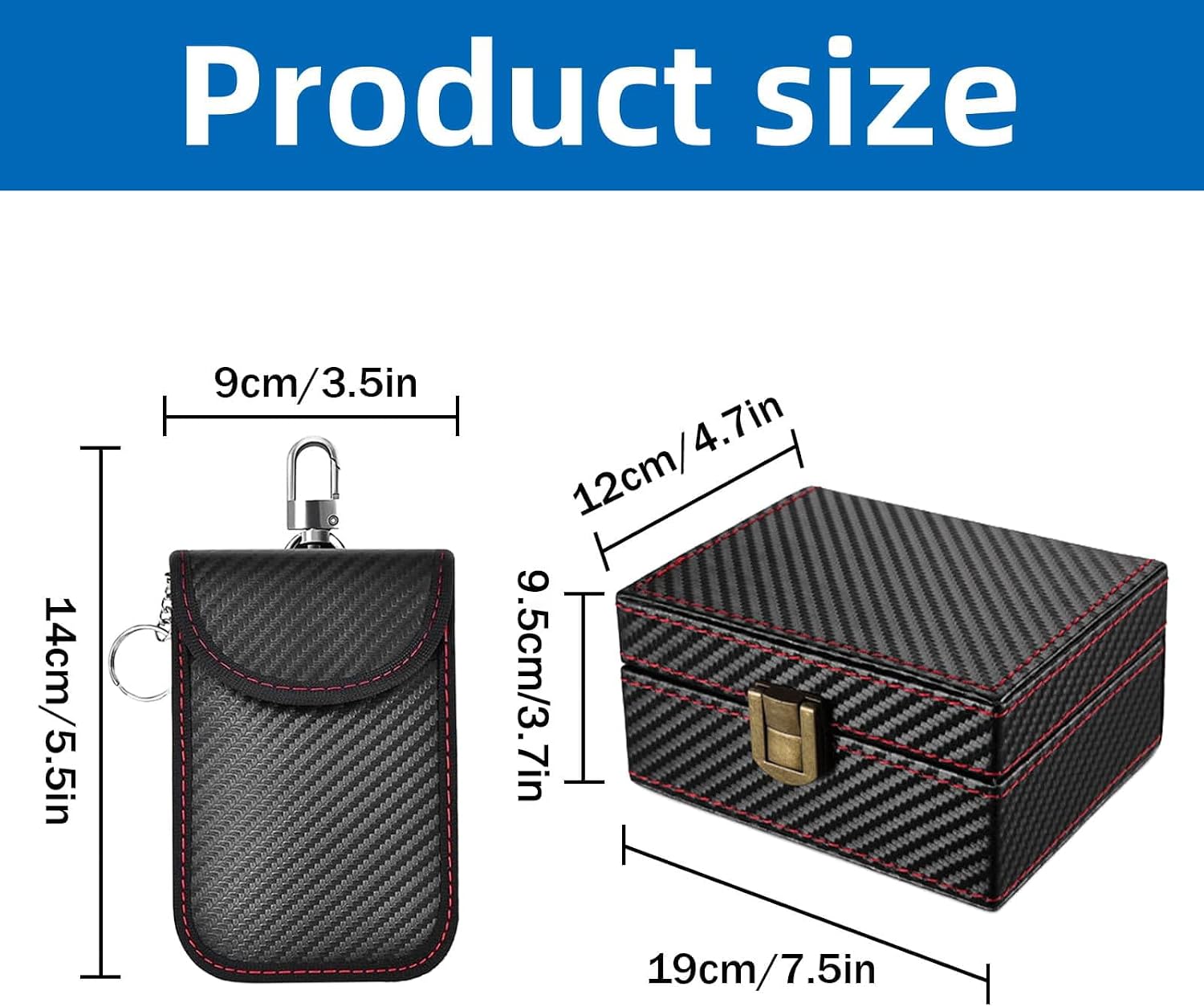 Detalle 2 de DYUEE Faraday Box for Car Keys (19x12x9cm) + Faraday Pouch, RFID Signal Blocker for Key Fobs (Large)