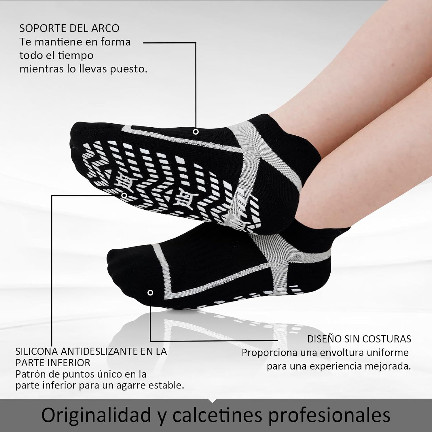 Detalle 2 de ZAKASA Calcetines Antideslizantes Yoga Hombre 3 pares