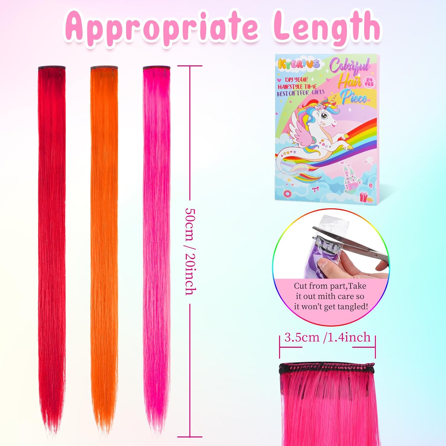 Thumbnail 2 de Colored Clip-In Hair Extensions 20 inch