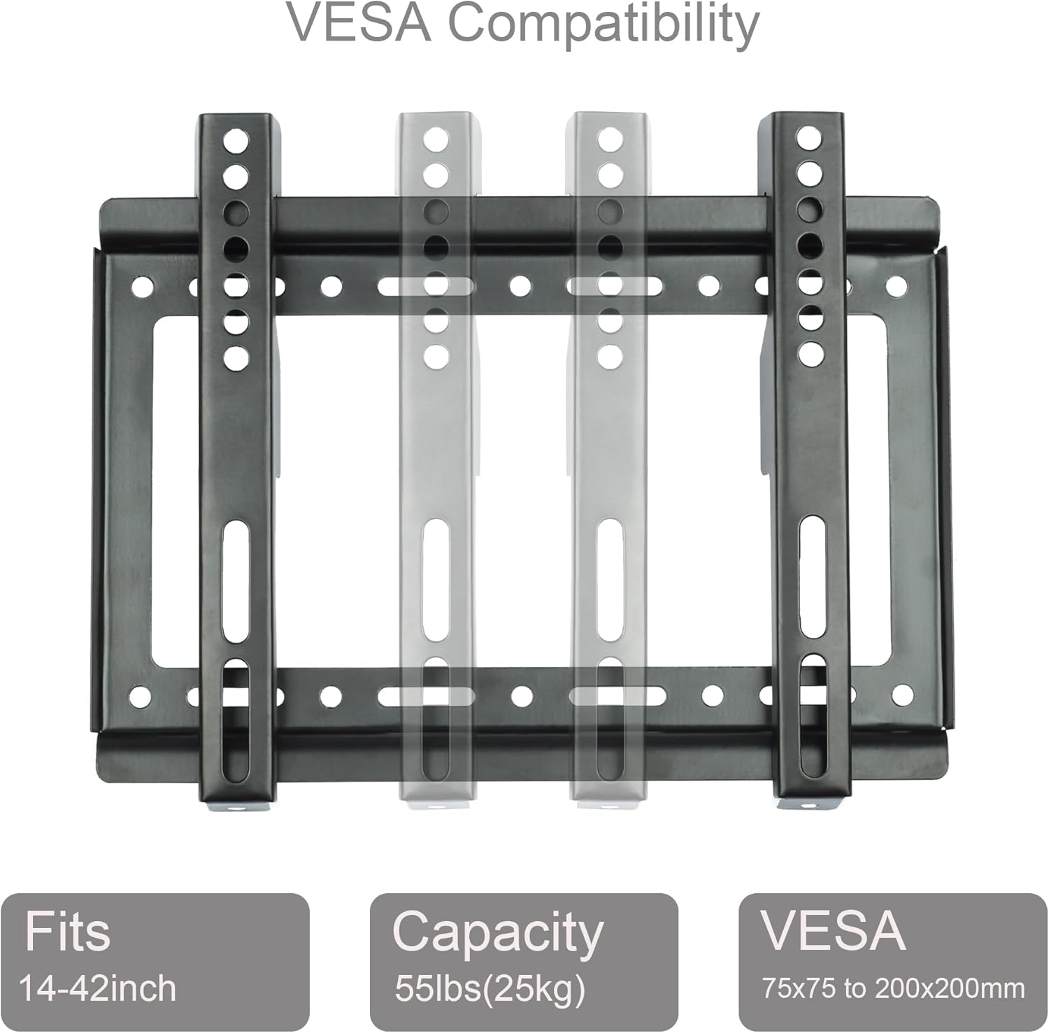 Thumbnail 3 de TV Wall Bracket for 14-42 inch TVs — Ultra-Slim, Flat-to-Wall Mount (Max 25kg, VESA 75x75 to 200x200)