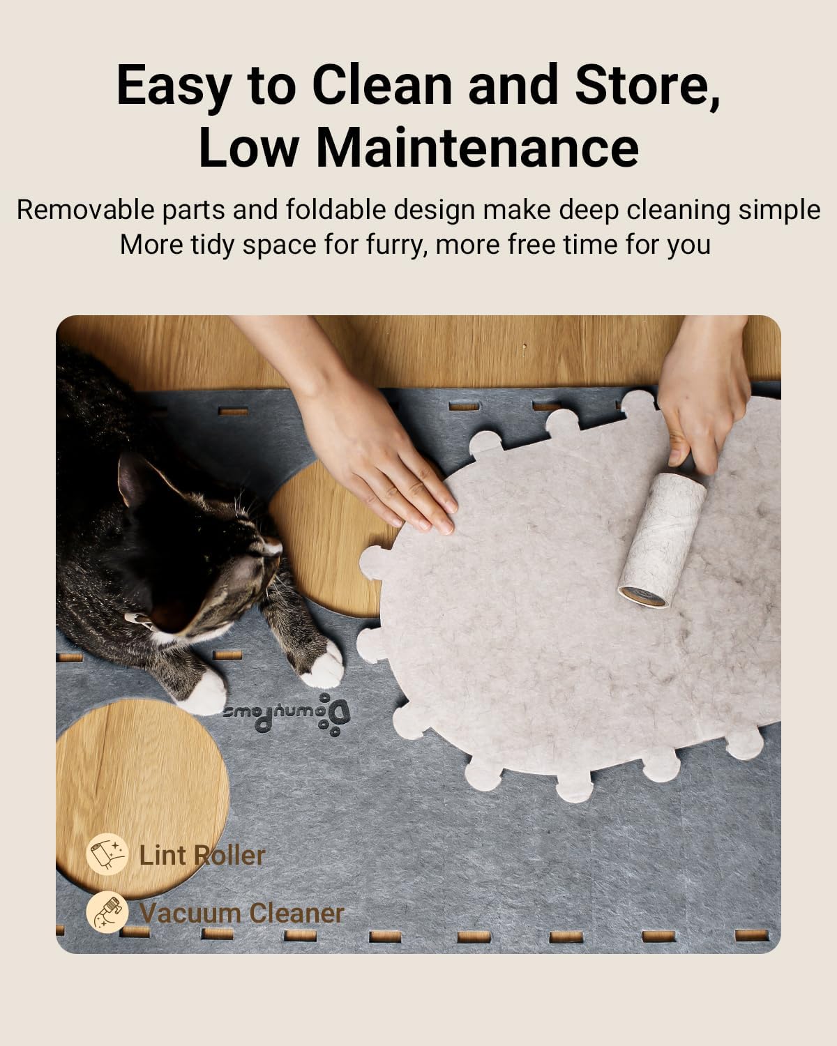 Thumbnail 6 de DownyPaws Cat House for Indoor Cats: 2-Storey Felt Castle Bed Cave for Multicats