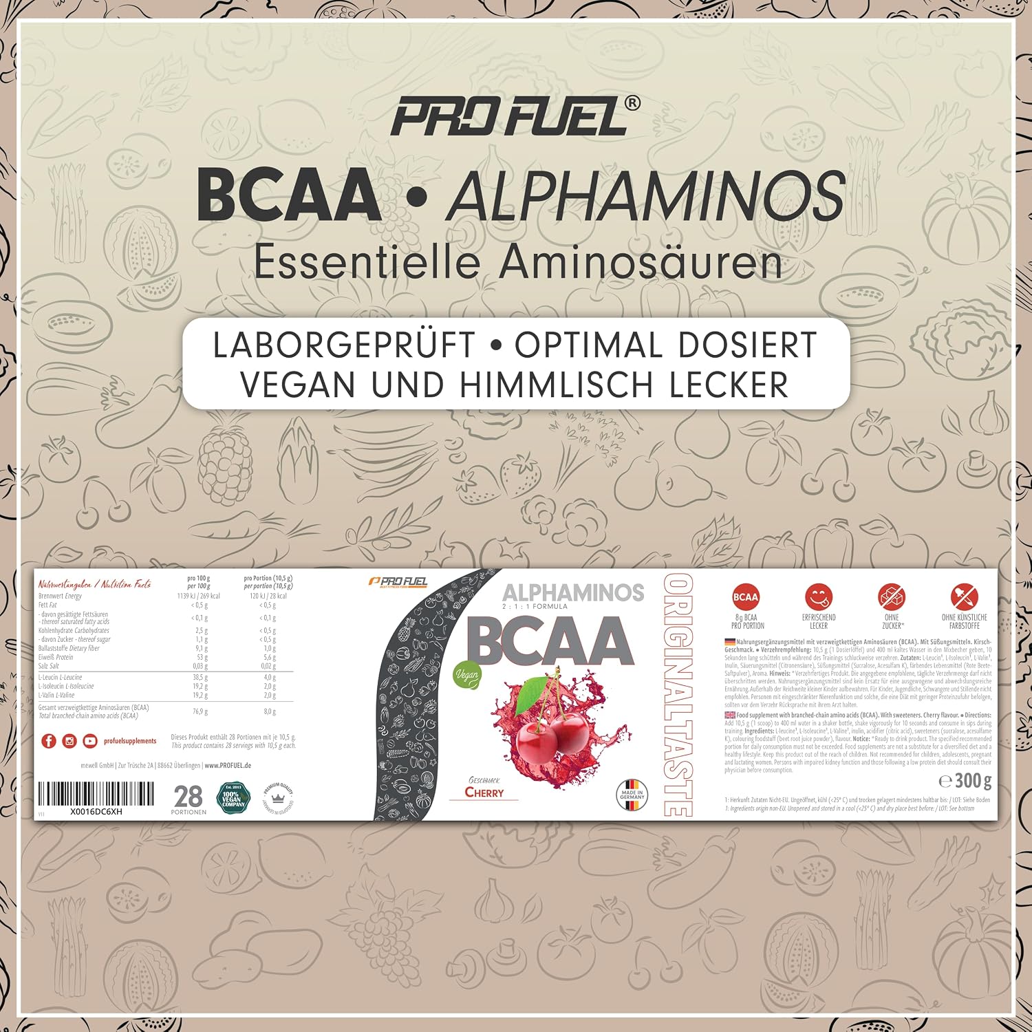 Thumbnail 5 de Alphaminos BCAA Pulver Kirsch 300 g