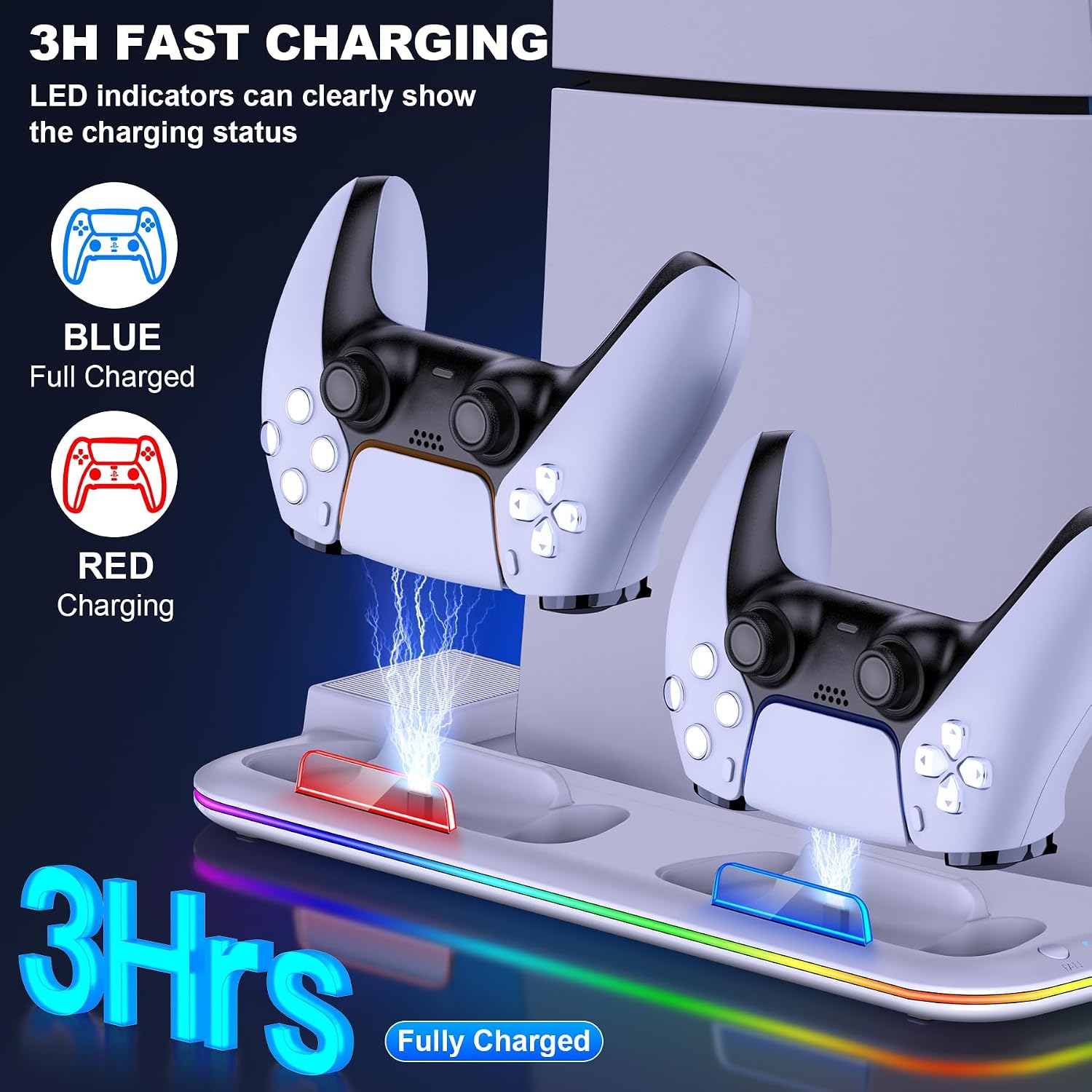 Thumbnail 6 de HELLCOOL PS5 Slim Stand with Turbo Cooler Fan & RGB Light