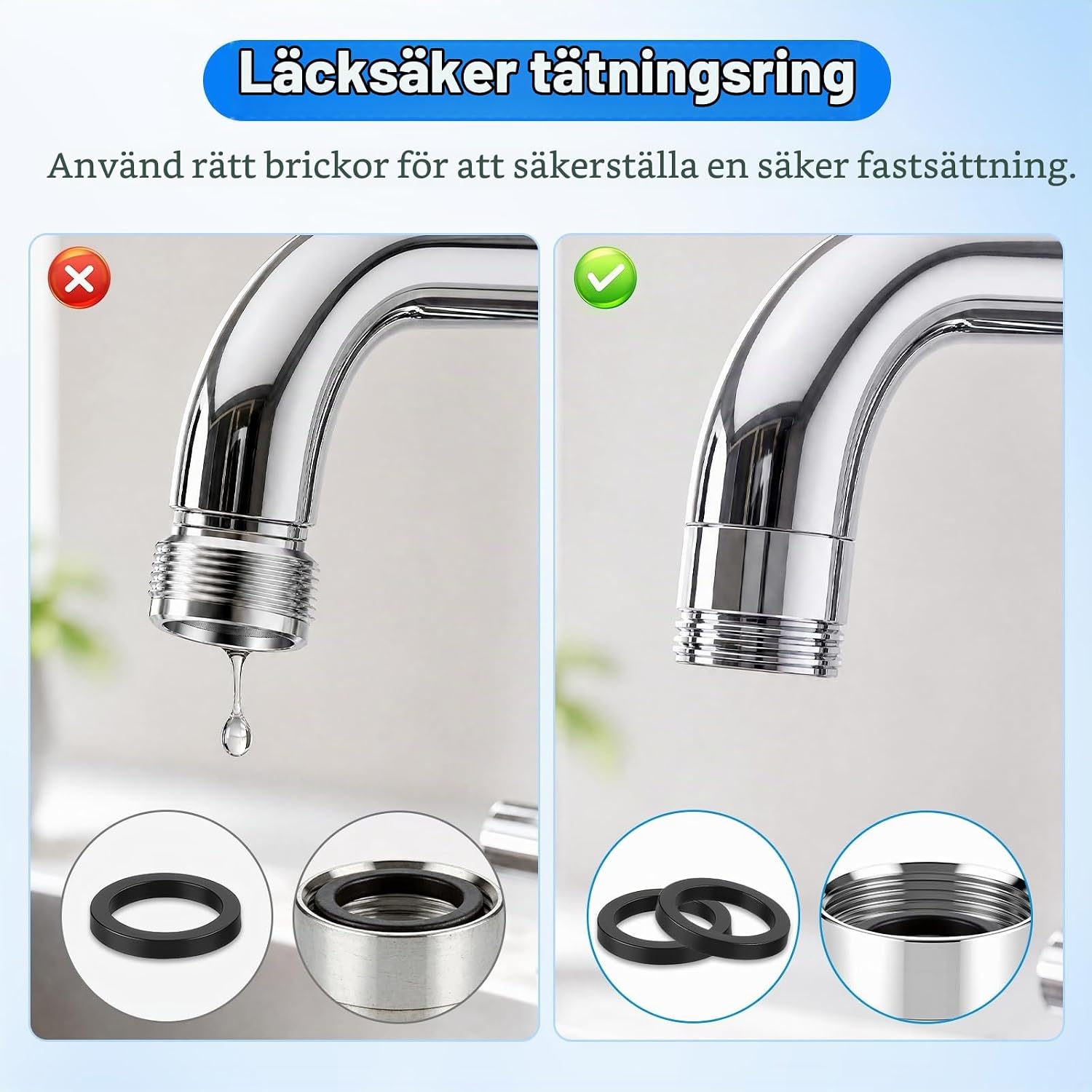 Thumbnail 5 de Zocipro 10-pack kranadaptersats i mässing, M16–M22 med packningar