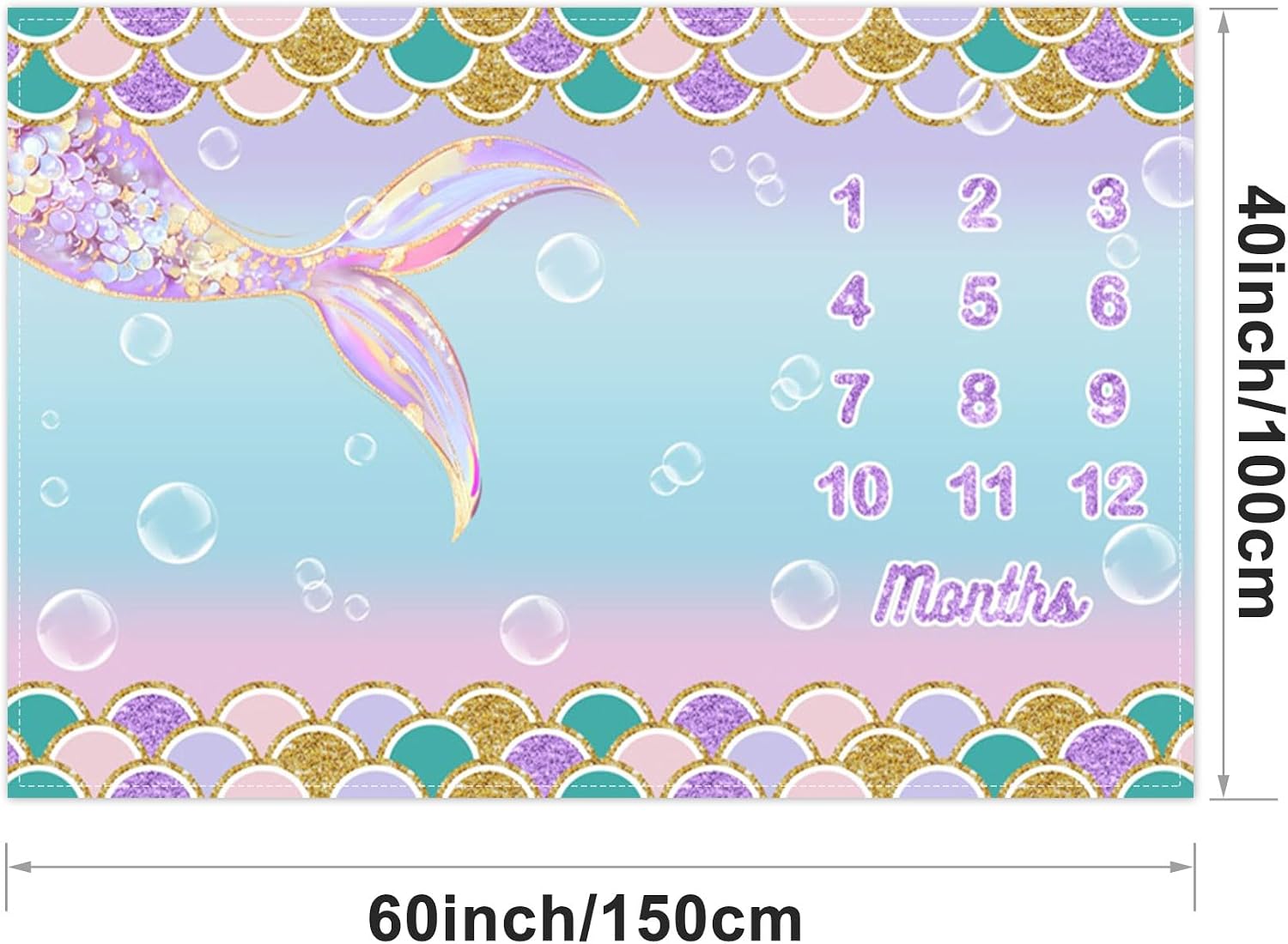 Detalle de CSFOTO Baby Milestone Blanket 60 x 40 Inches