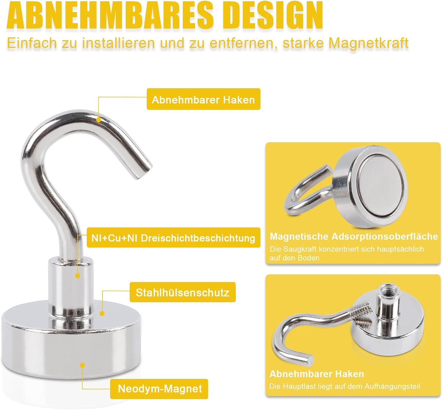 Detalle de FPMYB A3DE_E20_16 – 16 haczyków magnetycznych neodymowych 20 mm