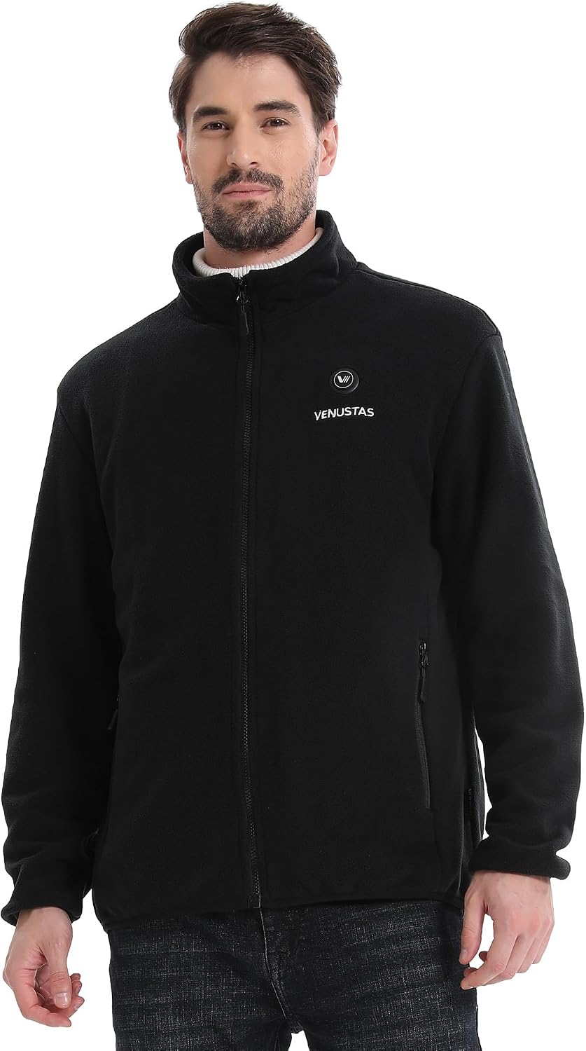 Detalle de Venustas Venustas-6000 Men's Heated Fleece Jacket, 6 Zones, Graphene Lining
