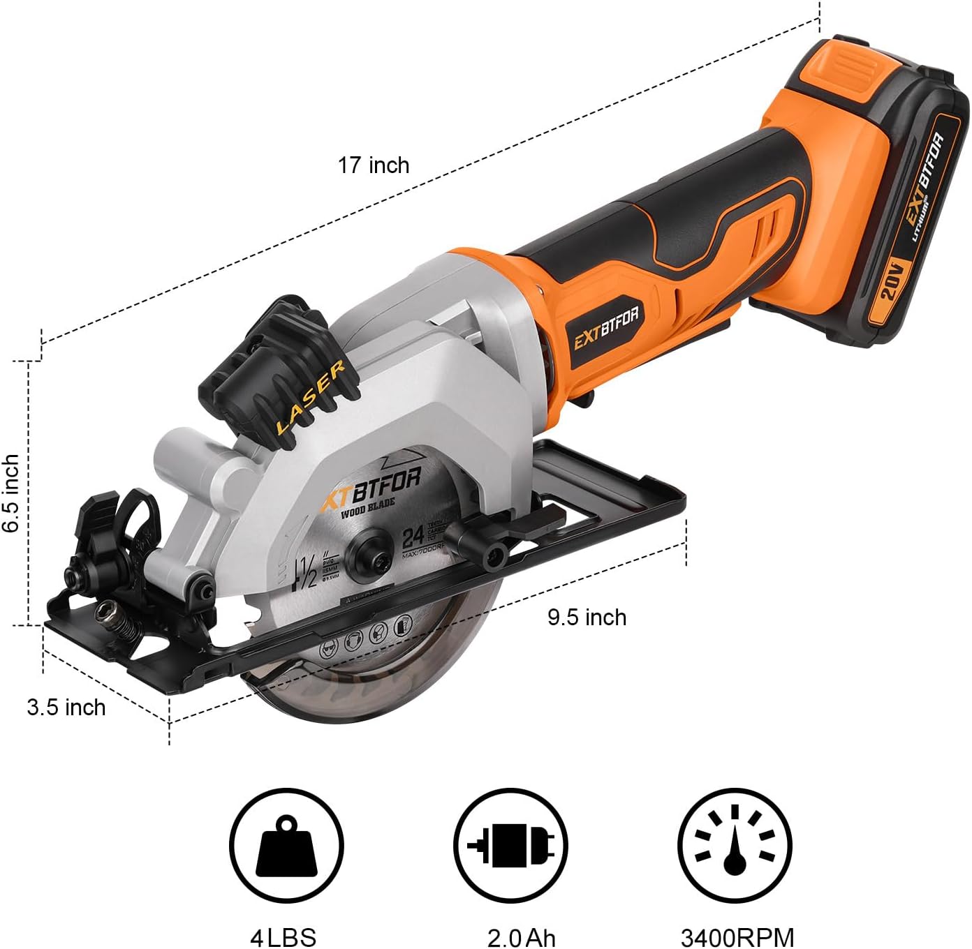 Detalle de Extbtfor Cordless Circular Saw, 4-1/2-Inch