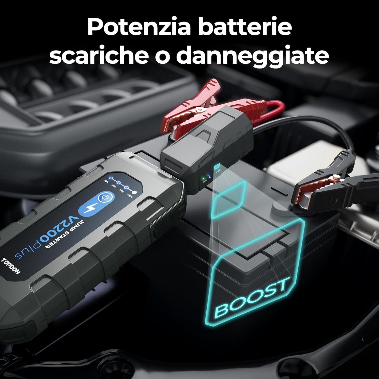 Thumbnail 3 de TOPDON V2200Plus avviatore di emergenza e tester batteria 2 in 1 da 12V (2200A)