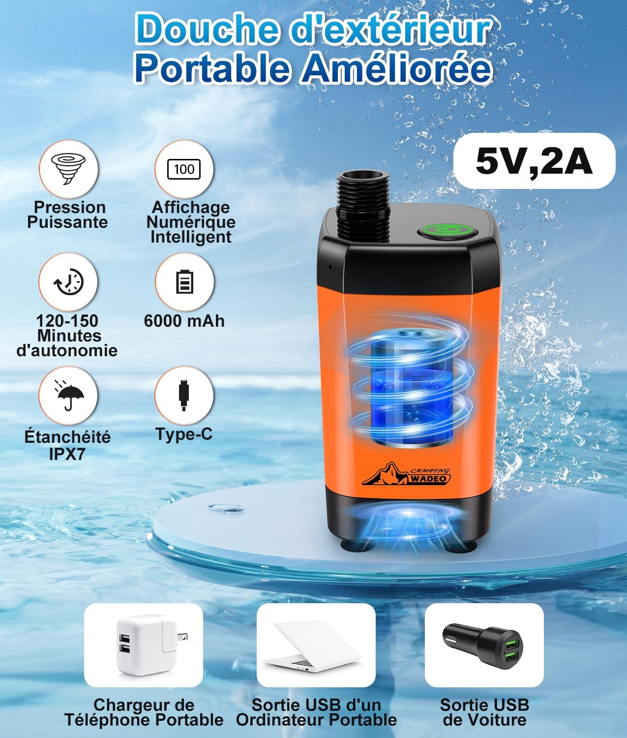 Detalle 2 de WADEO Kit Douche de Camping