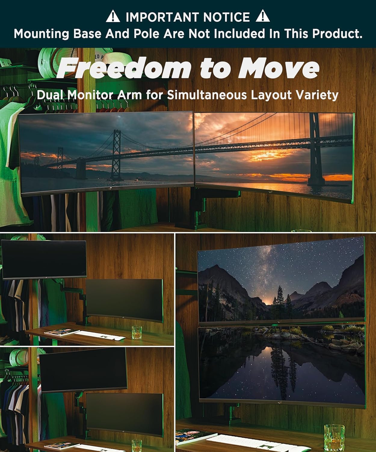 Thumbnail 3 de ULTRARM MA20P-A Braccio di Estensione Heavy Duty per monitor 49" (richiede MA20P-S) verticale, VESA 100×100, nero