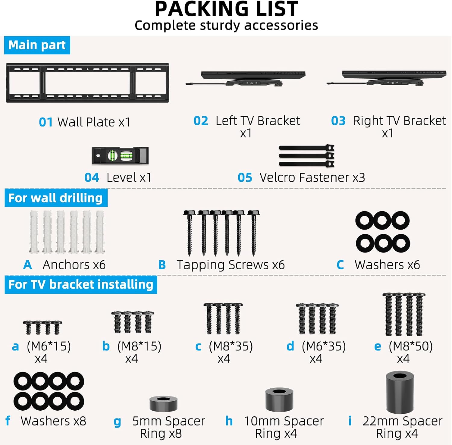Thumbnail 6 de HOME VISION Heavy Duty TV Wall Mount 220 lb