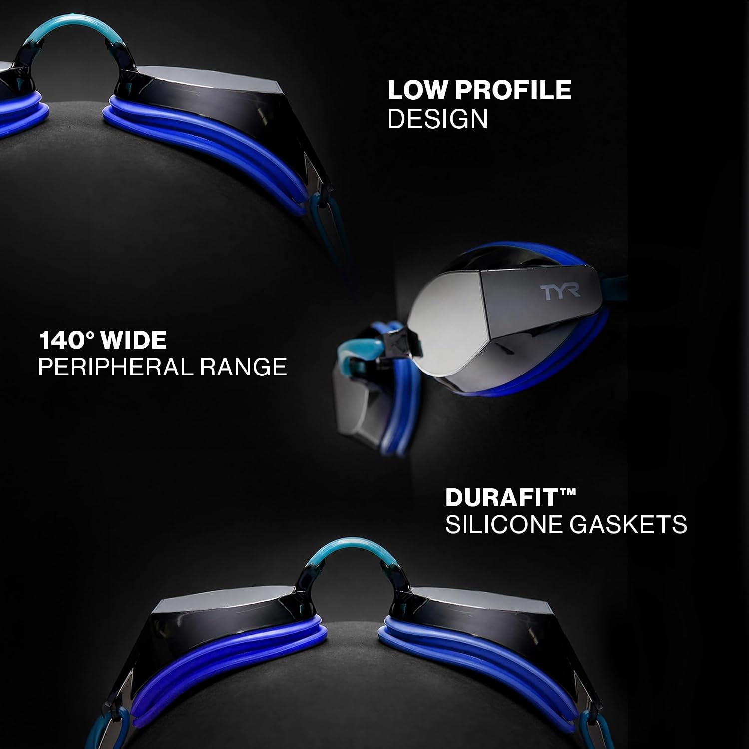 Detalle de TYR Adult Racing Goggles 140-Degree View