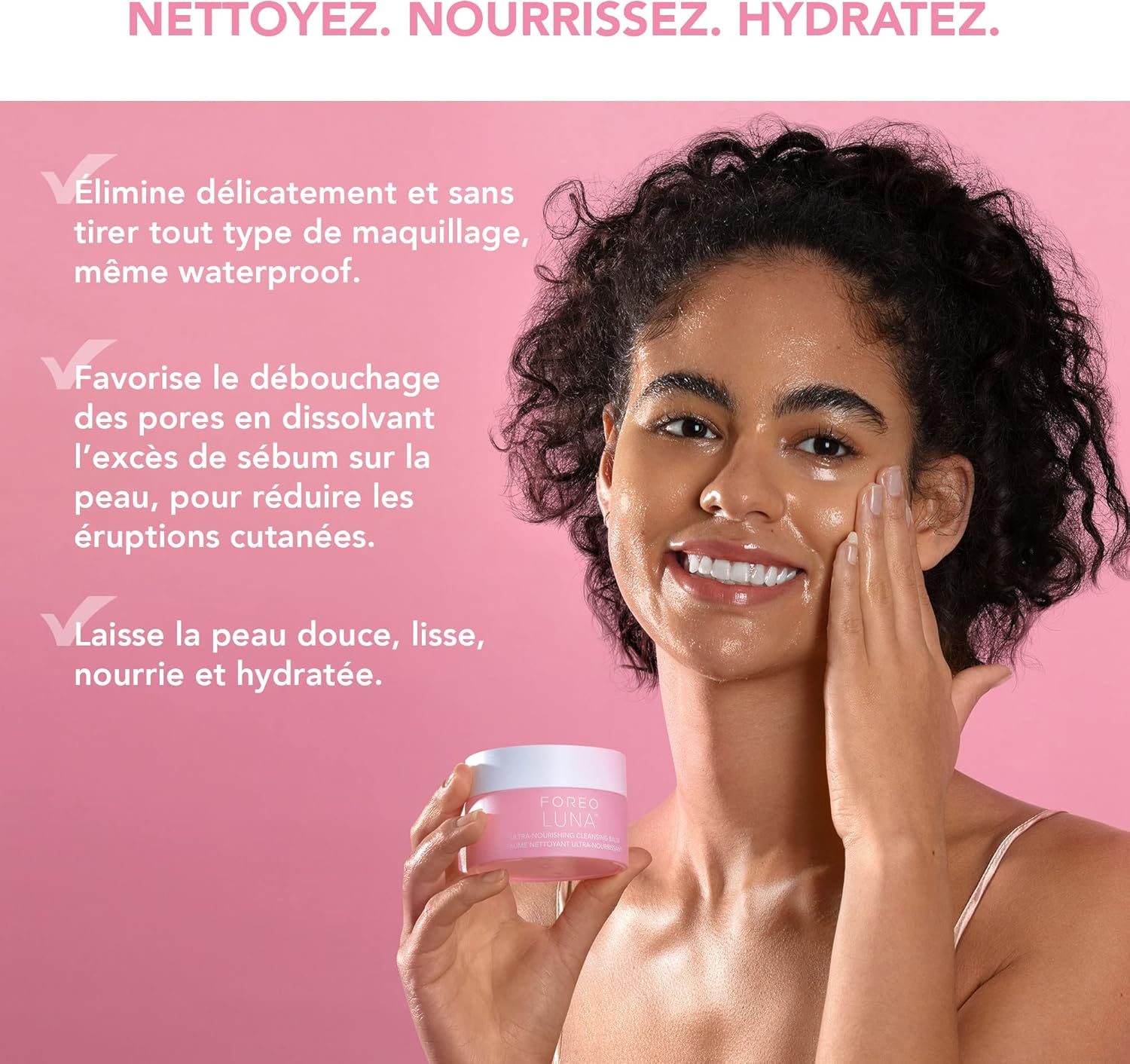 Detalle 2 de FOREO LUNA Baume Démaquillant Ultra-nourrissant (yeux waterproof) — huile/bálsamo démaquillant visage et yeux, 15 ml