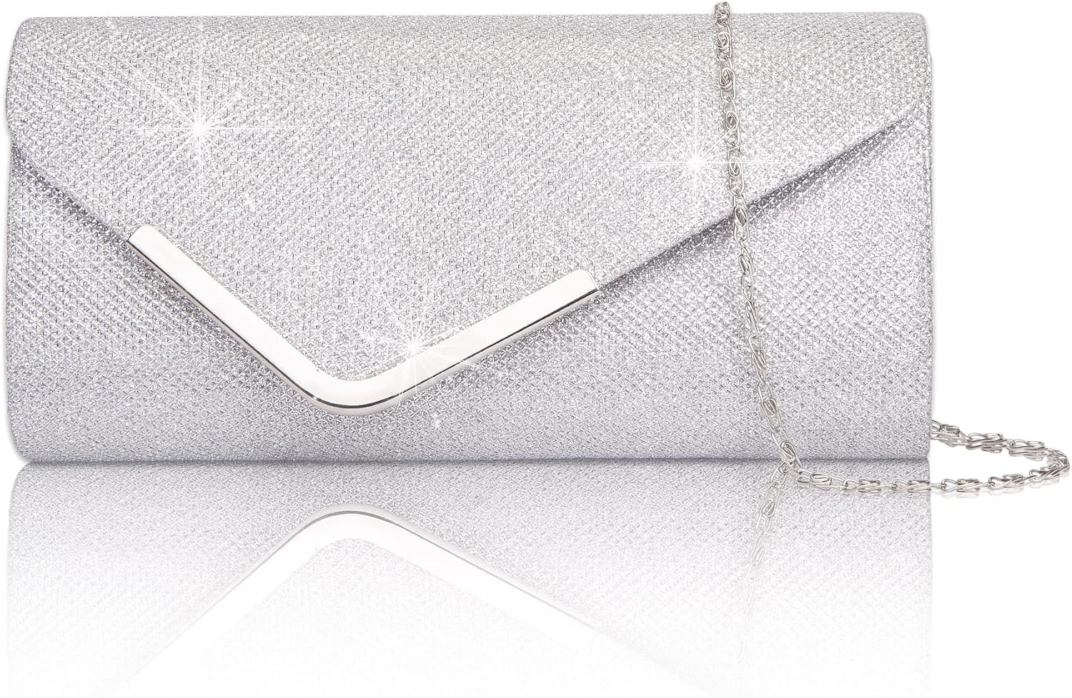 Detalle 1 de Larcenciel Women's Clutch with Sequins, Detachable Chain Envelope Bag