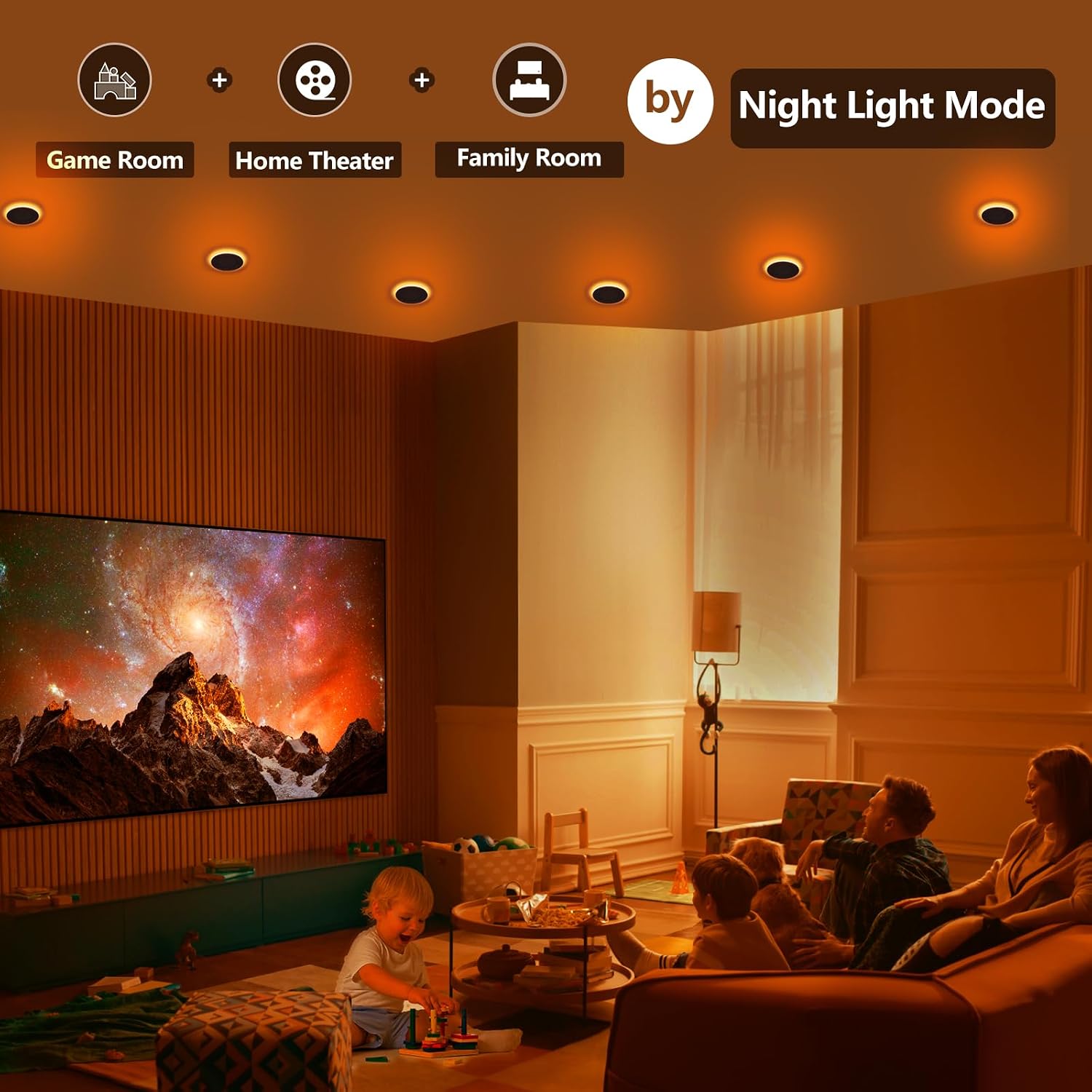 Thumbnail 1 de Togalonn LR2-W 4-Inch LED Pot Lights, 8-Pack with Night Light and 5CCT