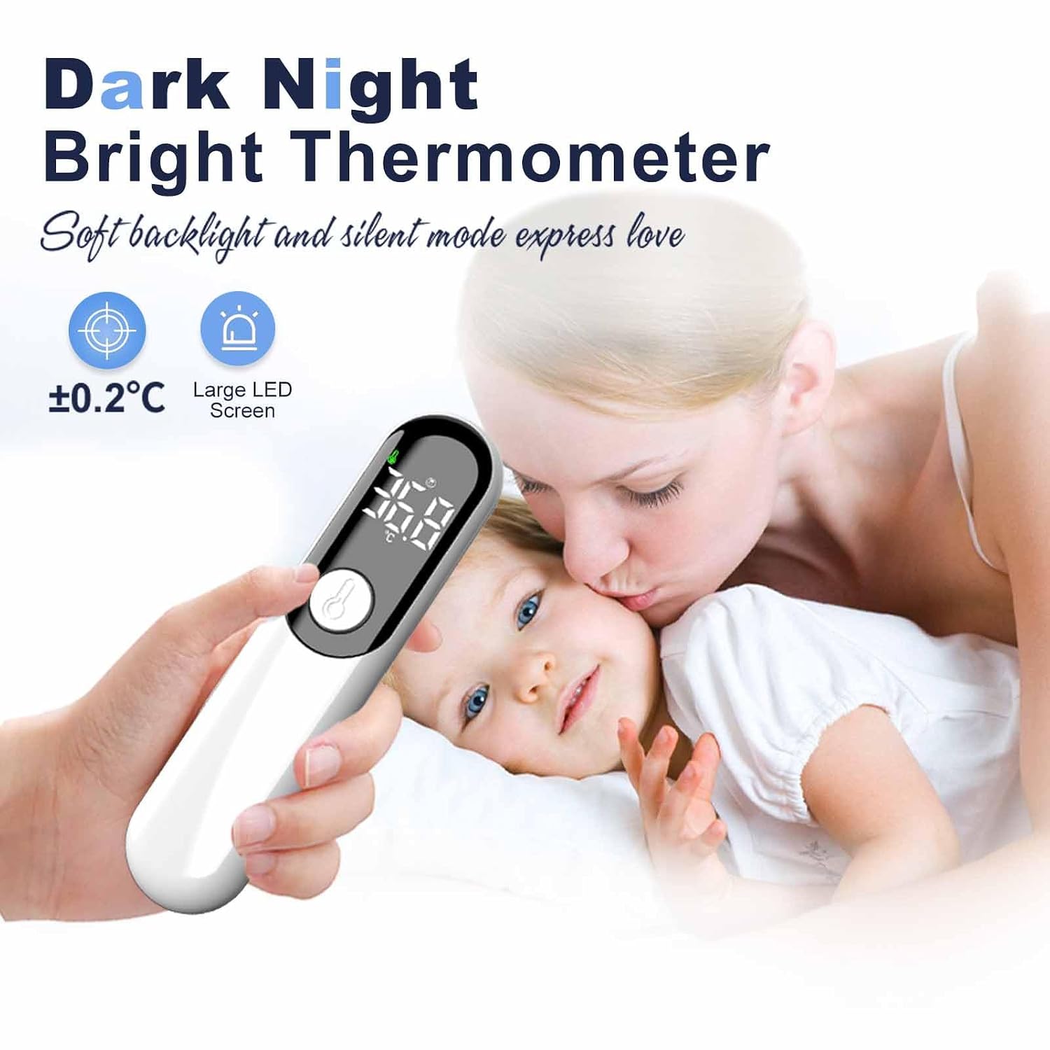 Detalle 2 de Estabien TA036 Digital Infrared Thermometer for Adults and Kids, Large LED Display