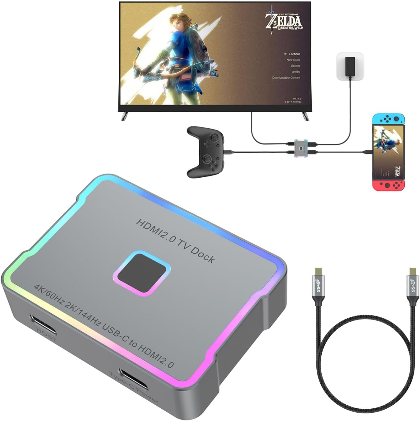 Detalle de SKUYA USB-C to HDMI Adapter 4K@60Hz