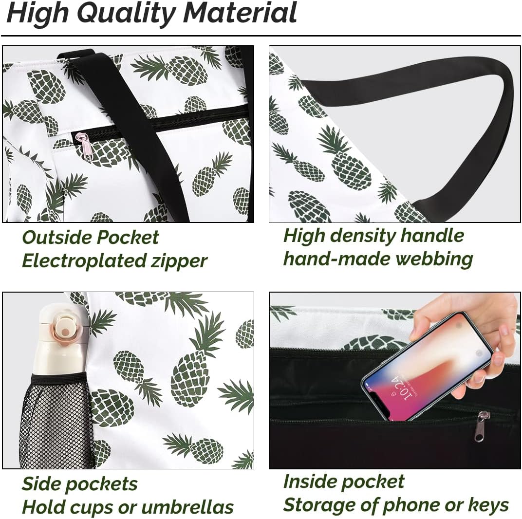 Thumbnail 4 de HOMESPON Large Waterproof Beach Tote Bag with Zip & Pockets – for Women