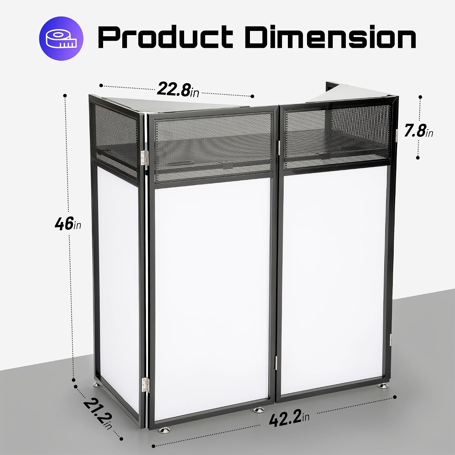Thumbnail 6 de CAHAYA US-CDB0023 Foldable Portable DJ Booth with Metal Frame and Scrims