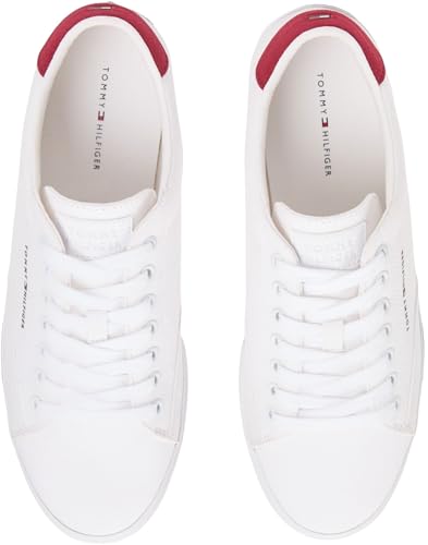 Detalle de Tommy Hilfiger Uomo Vulc Core RWB Lungo Pizzo Cvs FM0FM05813 Basso Top in Bianco