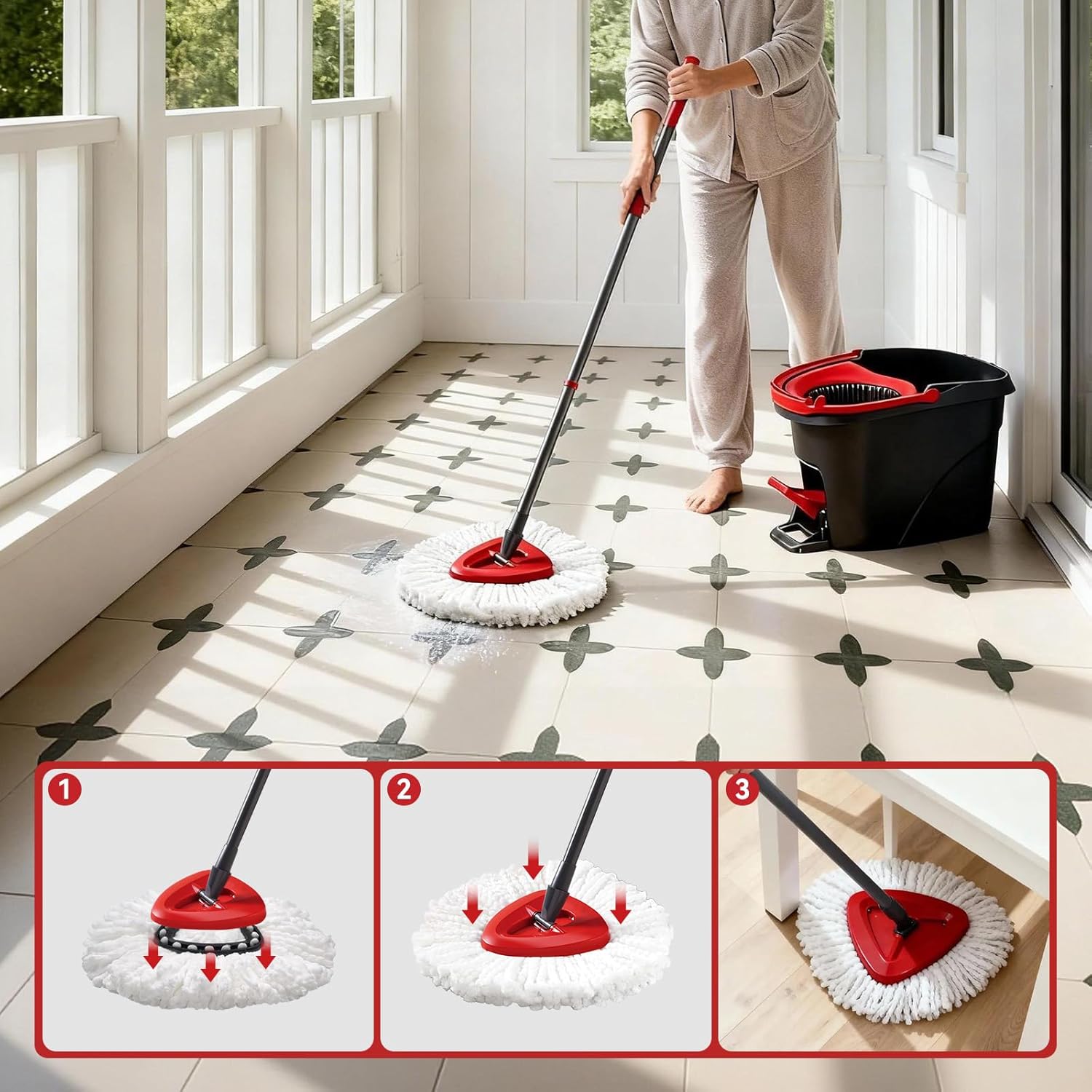 Detalle de 4-Pack Microfiber Mop Head Replacements for O-Ceda Easywring Single-Bucket System