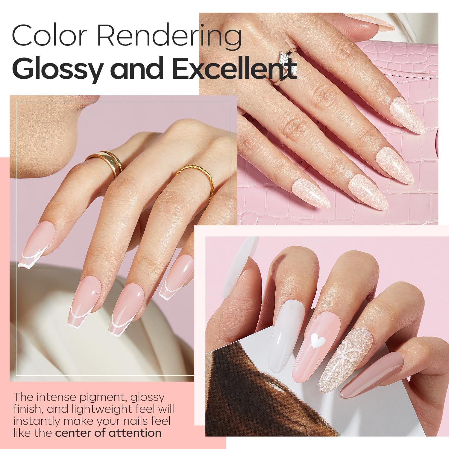 Detalle de Modelones Dip Powder Nail Kit: 4 Colors with No-Lamp Easy at-Home French & Nail Art Starter Set
