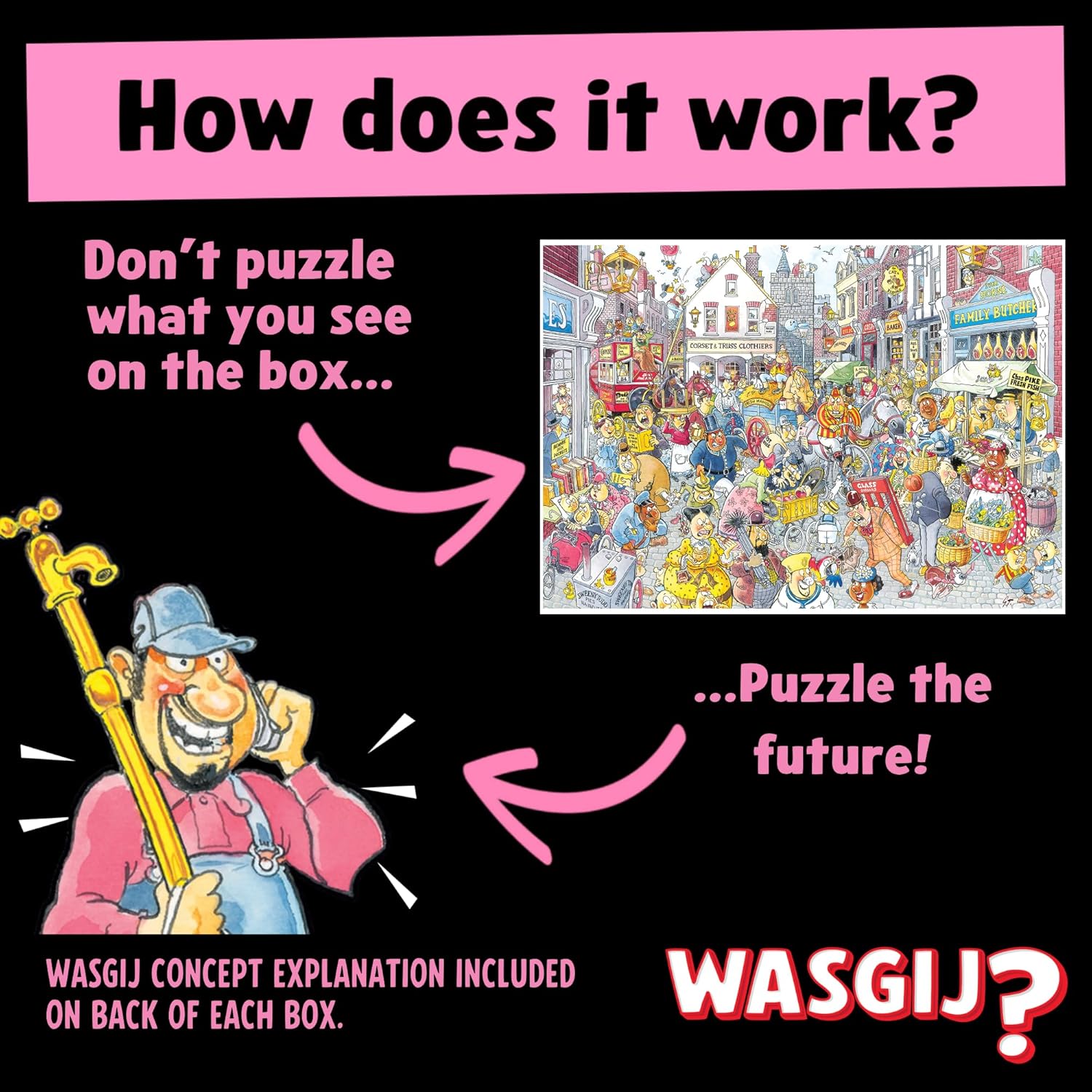 Detalle 2 de Wasgij Retro Destiny 10: High Street Hassle! 1000-Piece Jigsaw Puzzle