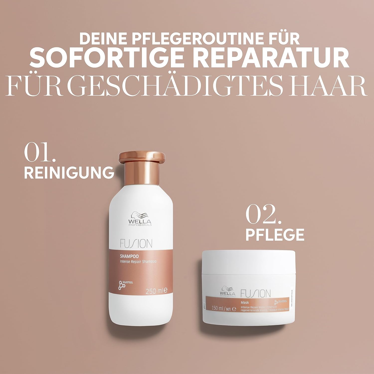 Thumbnail 4 de Wella Professionals Fusion Intense Repair Mask – tiefenreparierende Haarmaske mit Seiden-Aminosäuren (150 ml)