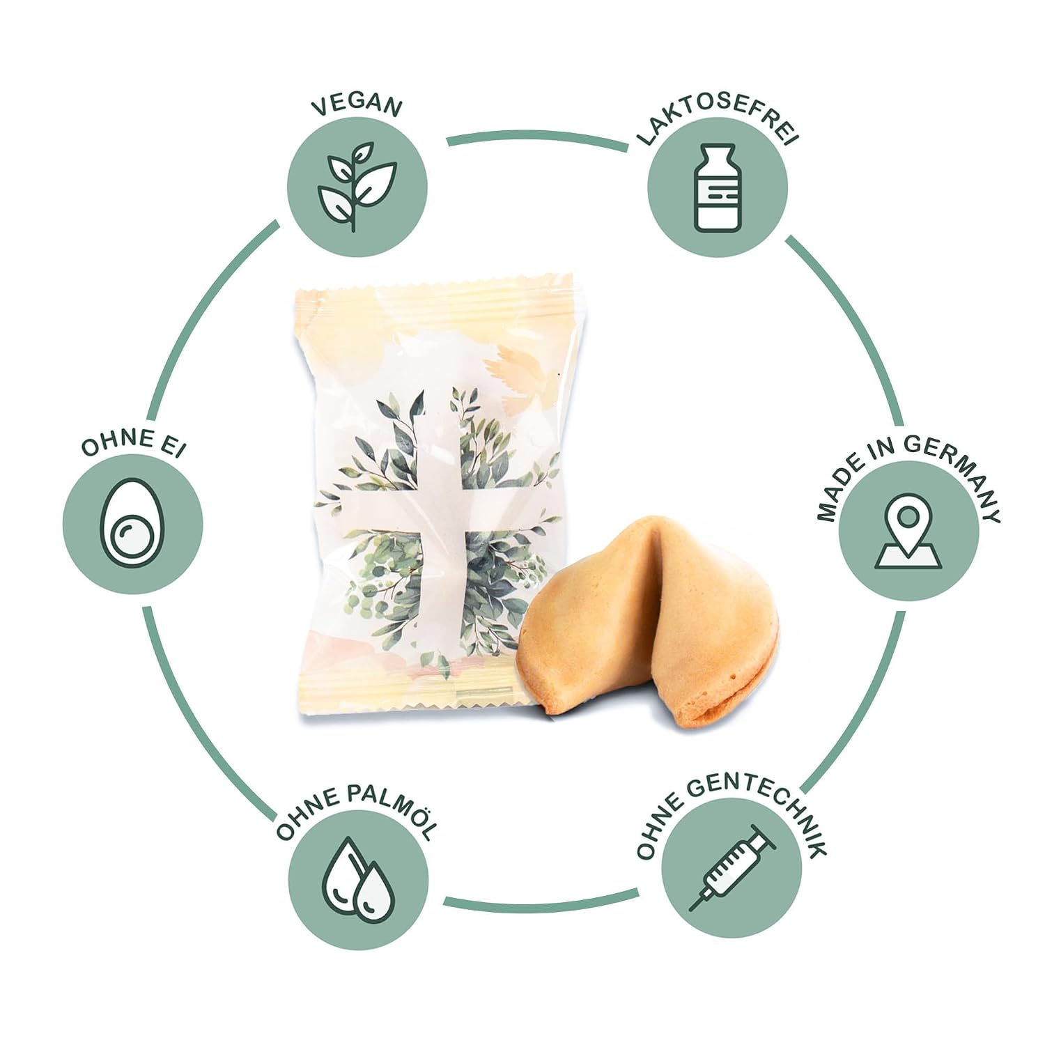 Detalle de FOOD crew Bibel Glückskekse (12 Stück) in christlicher Geschenkbox – einzeln verpackt für Taufe, Kommunion & Co.