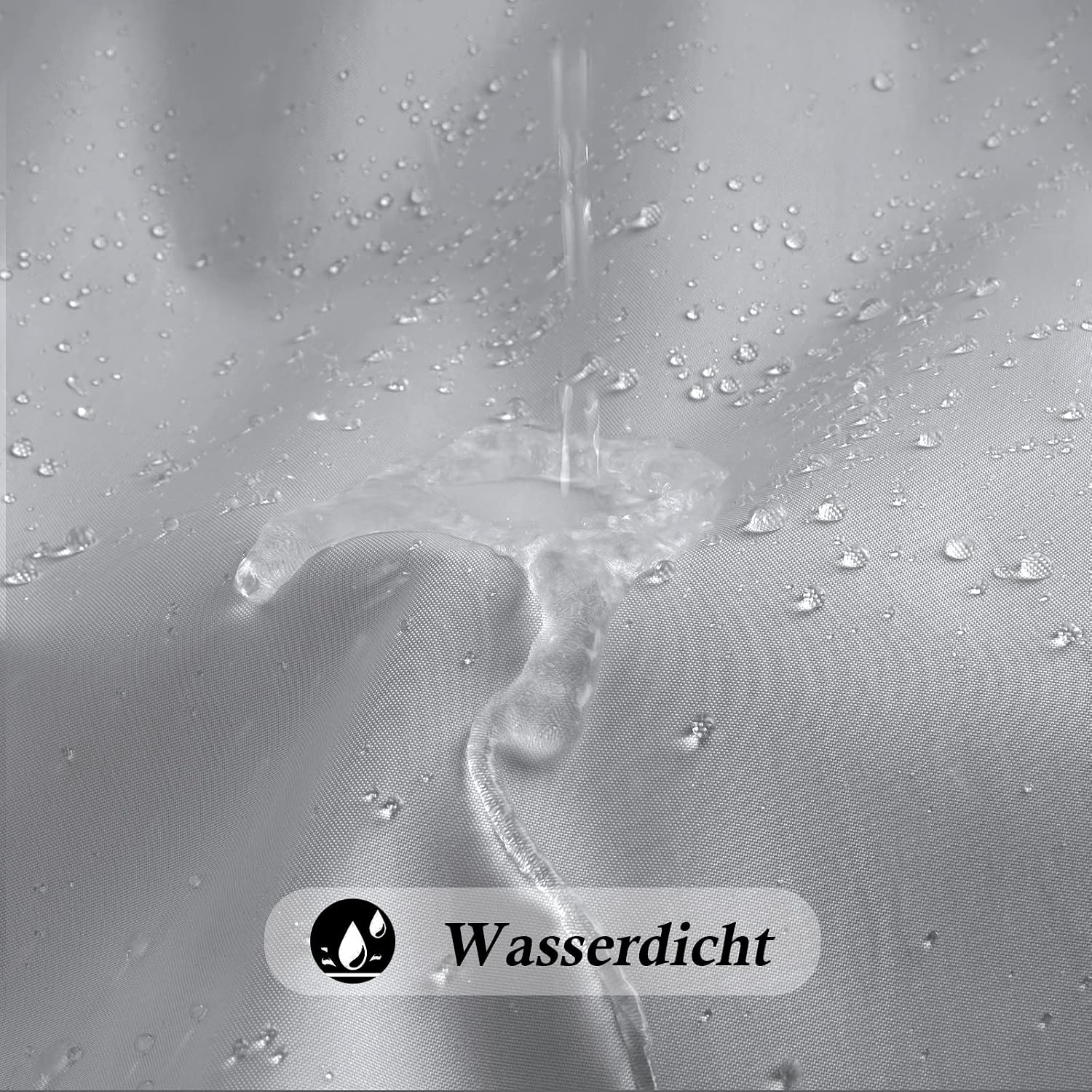 Detalle 2 de Extra Breiter Duschvorhang 300x200 cm – Grau, wasserdichtes Polyester, 20 Ösen & 20 Haken