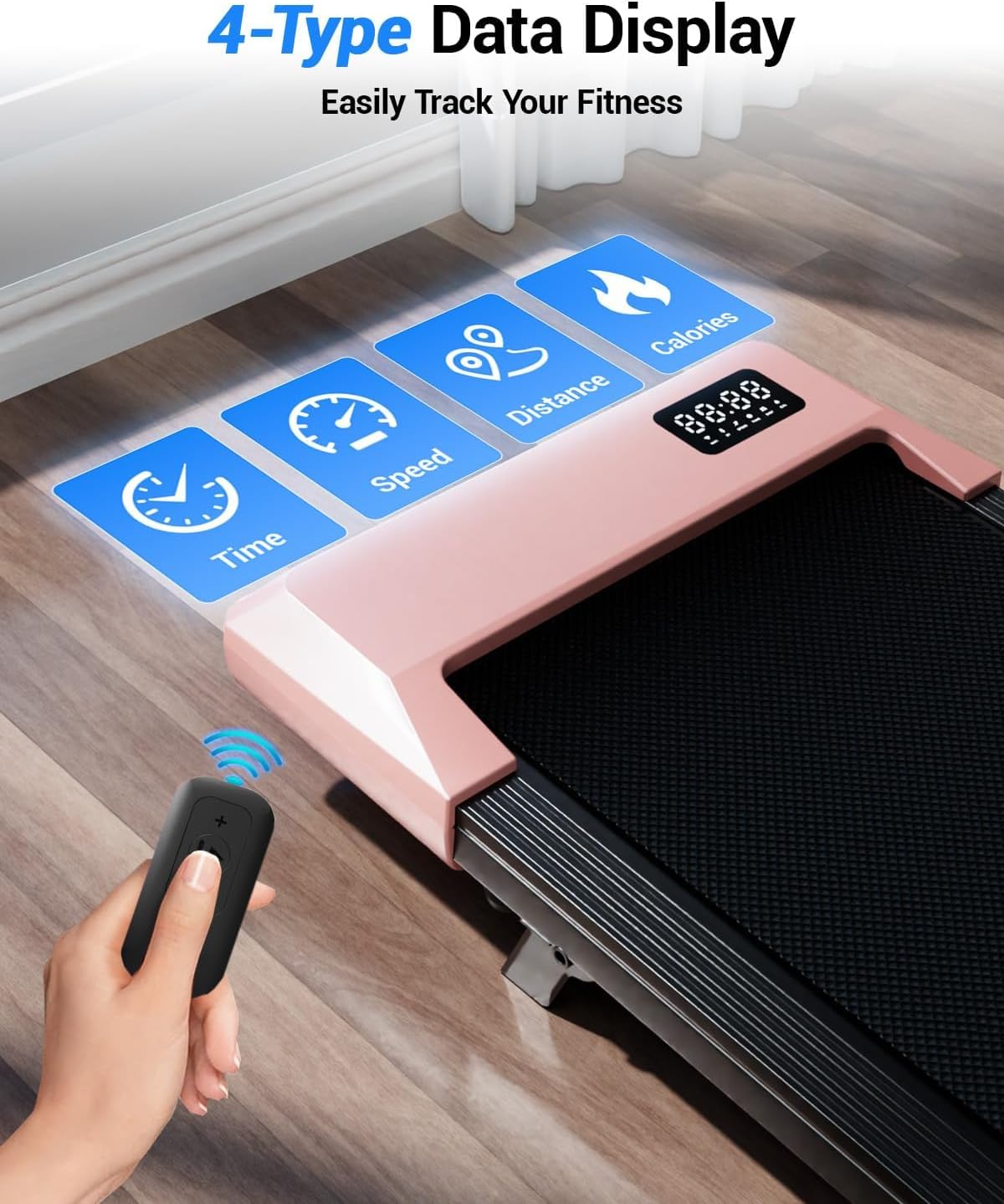 Detalle de Superun walking pad treadmill, 6% incline, 300 lbs capacity, 2.5 hp motor