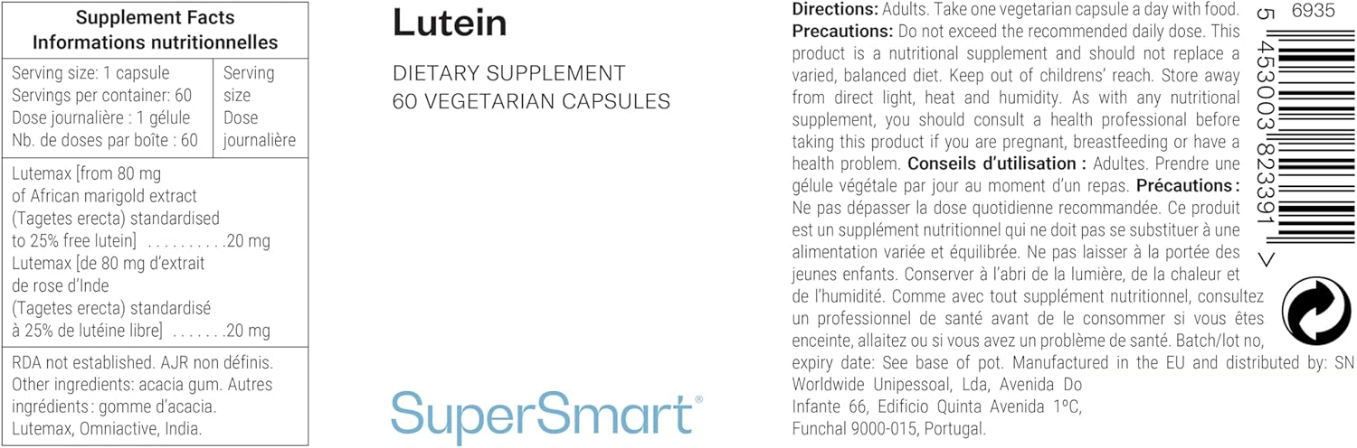 Thumbnail 1 de Lutein 20 mg - Santé Oculaire par Supersmart